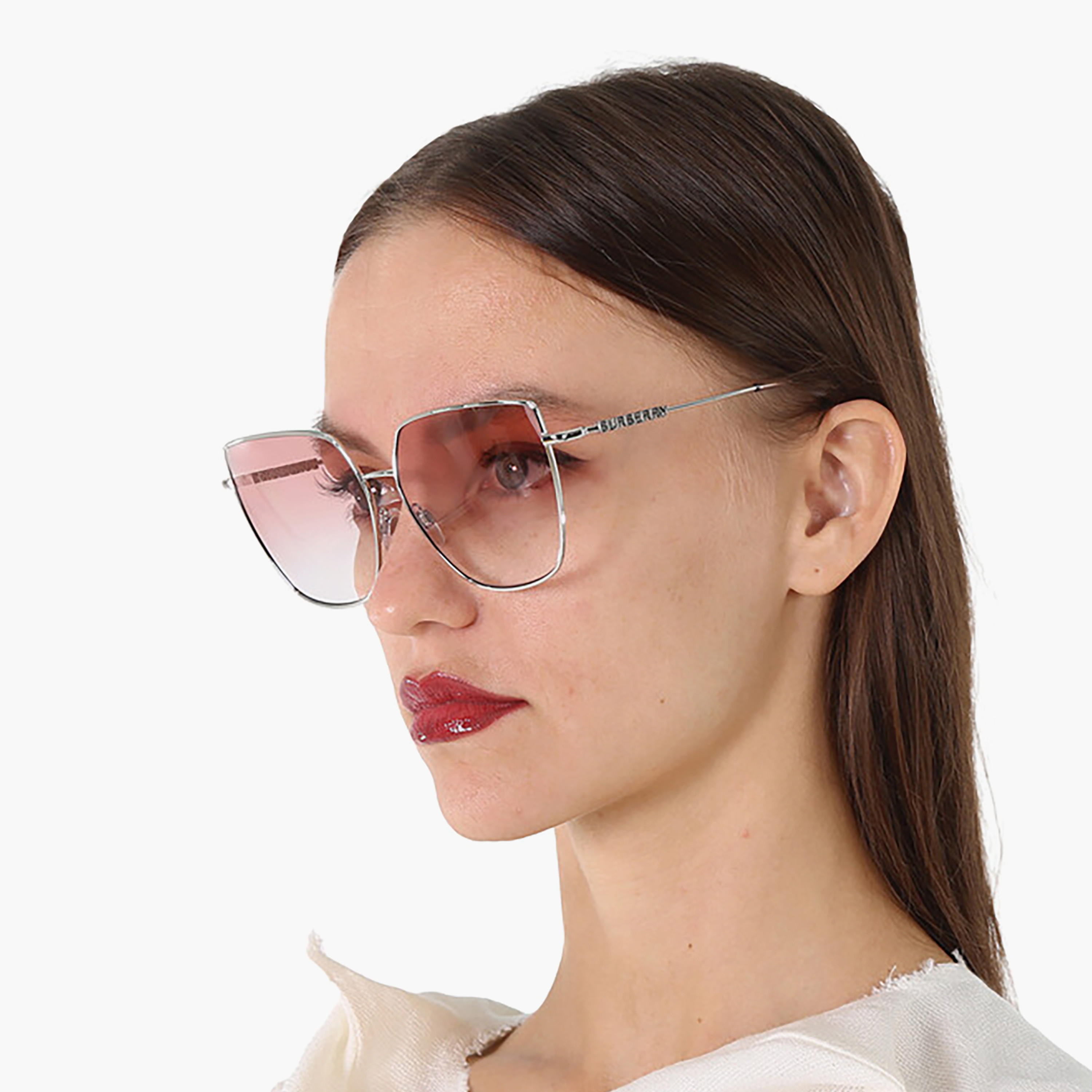 نظارات شمسية مربعة كبيرة الحجم باللون الوردي من بربري للنساء | 3143-women-sunglasses-image-6