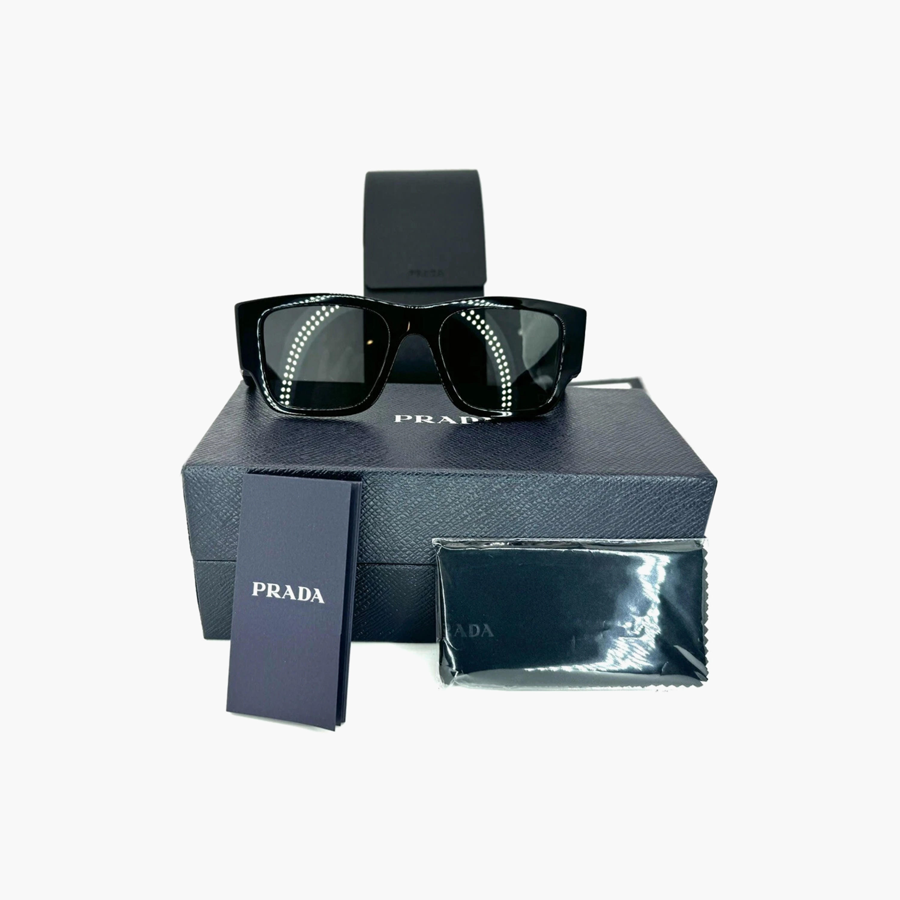 نظارات شمسية رمادية مستطيلة الشكل للرجال من برادا | 10ZS-men-sunglasses-image-4