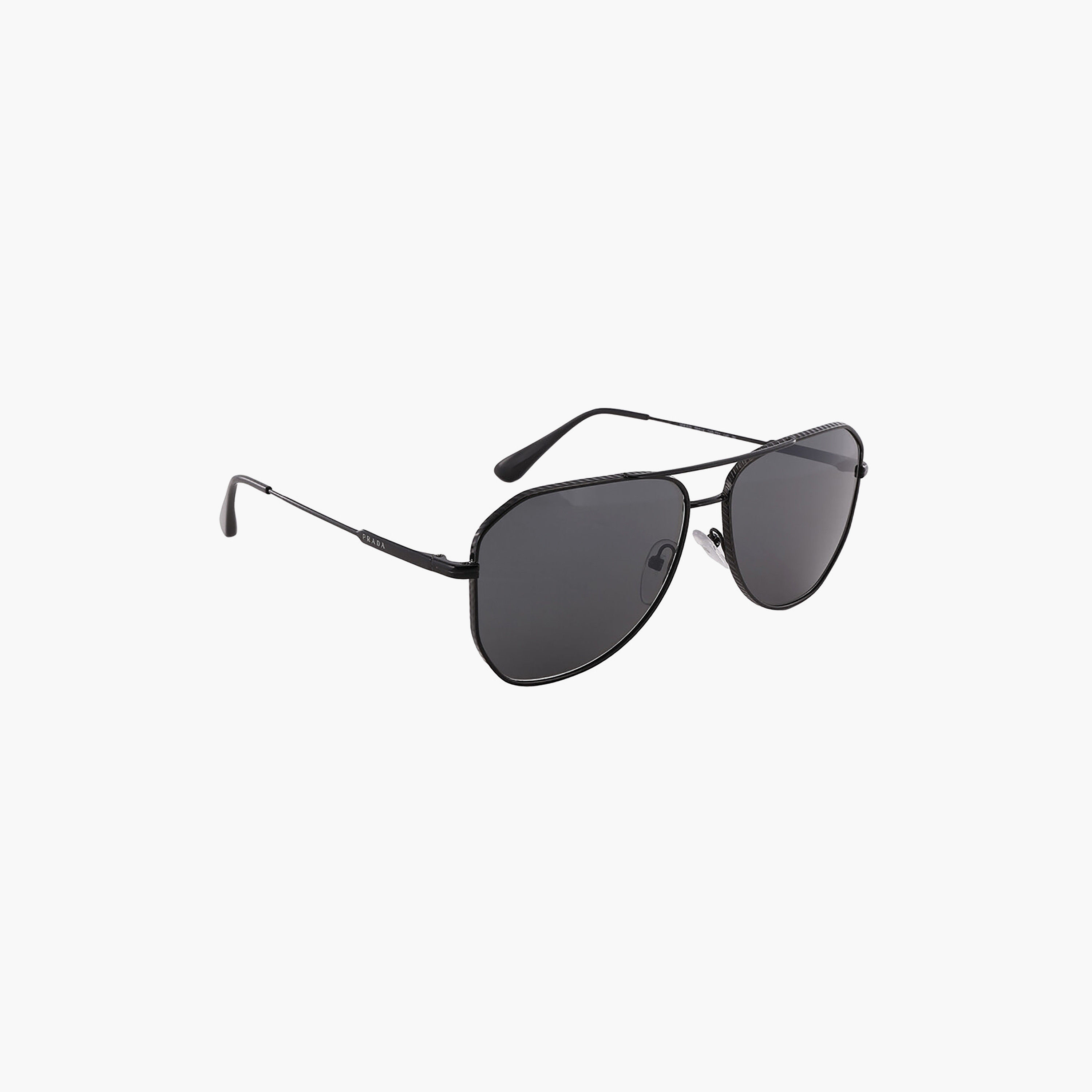 نظارات شمسية رمادية من برادا للرجال بتصميم طيار | 63XS-men-sunglasses-image-3