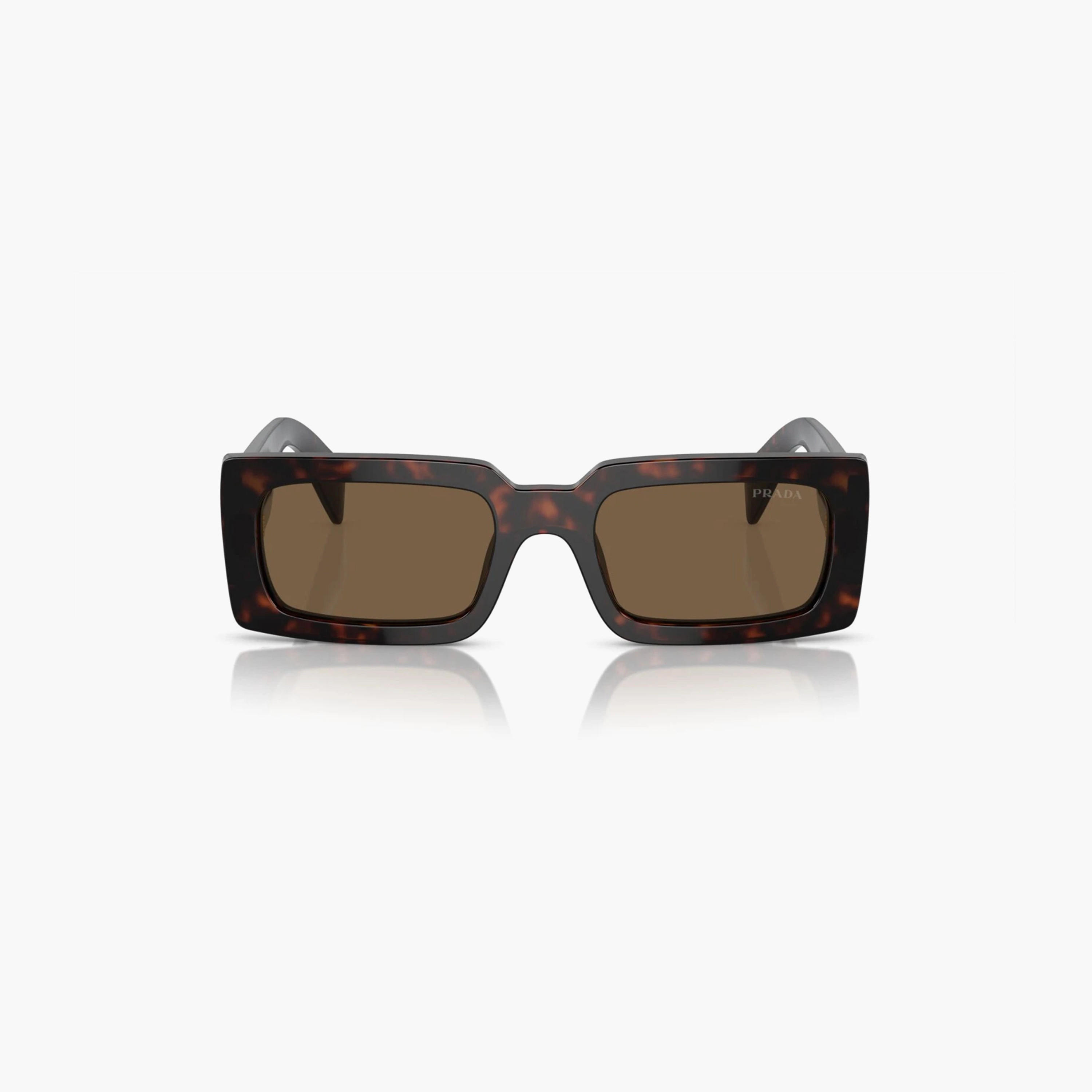 Prada Women Rectangle Polorized Brown Sunglasses | A07S-women-sunglasses-image-1