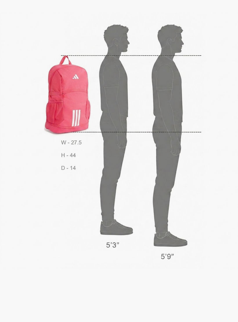 شنطة ظهر بحمالات مبطنة وطبعات شعار للبنات من 8-12 سنة من أديداس-school-bagsandbackpacks-backpacks-image-3