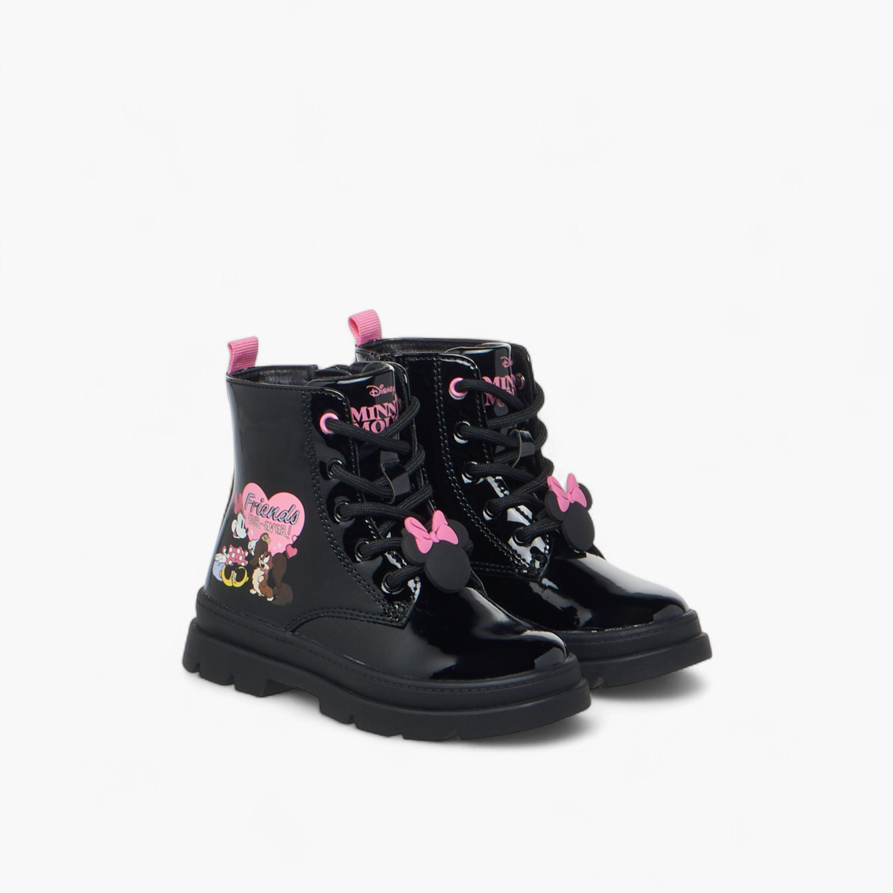 بوت بطول الكاحل وطبعات ميني ماوس وسحاب إغلاق من ديزني-girls-shoes-boots-image-1