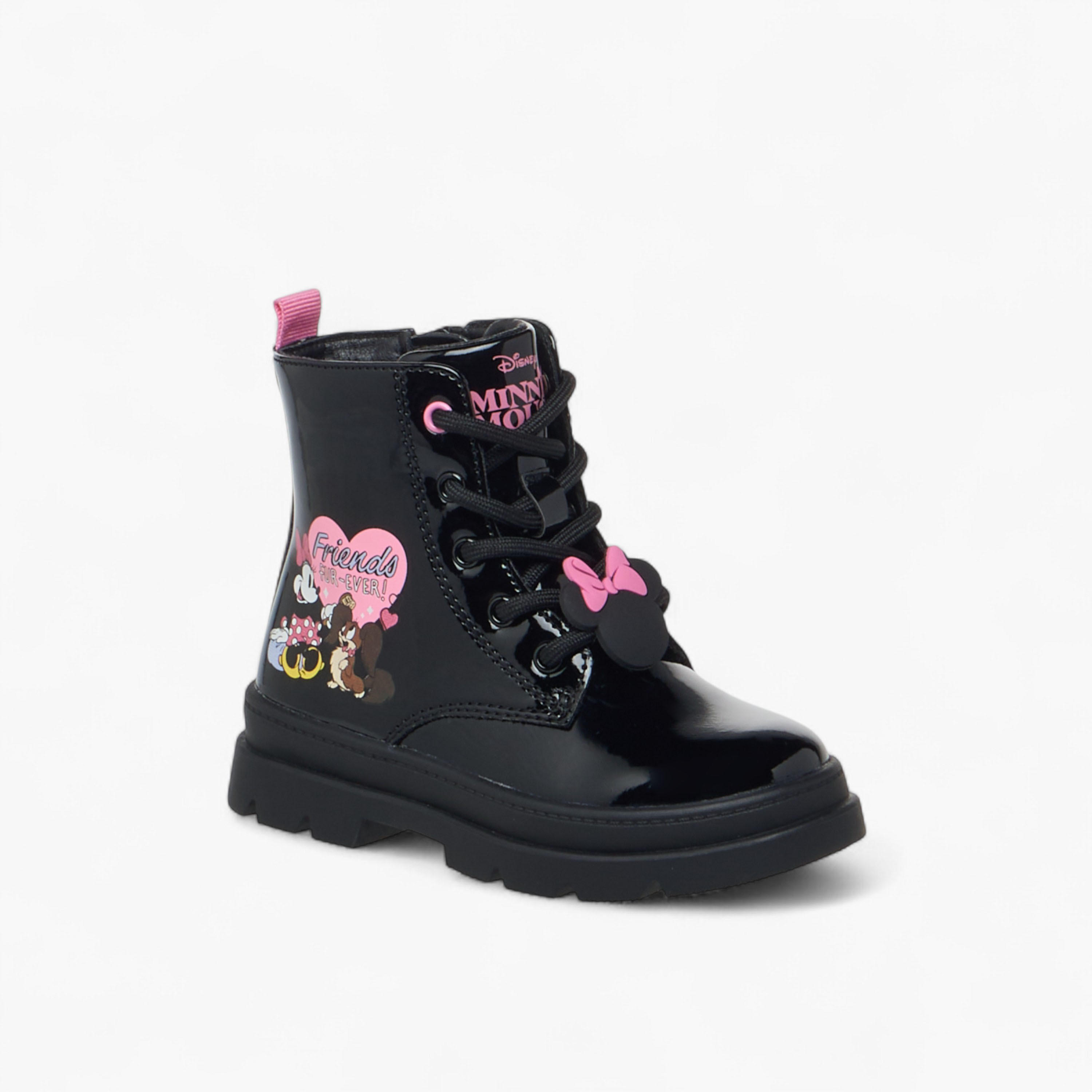 بوت بطول الكاحل وطبعات ميني ماوس وسحاب إغلاق من ديزني-girls-shoes-boots-image-2