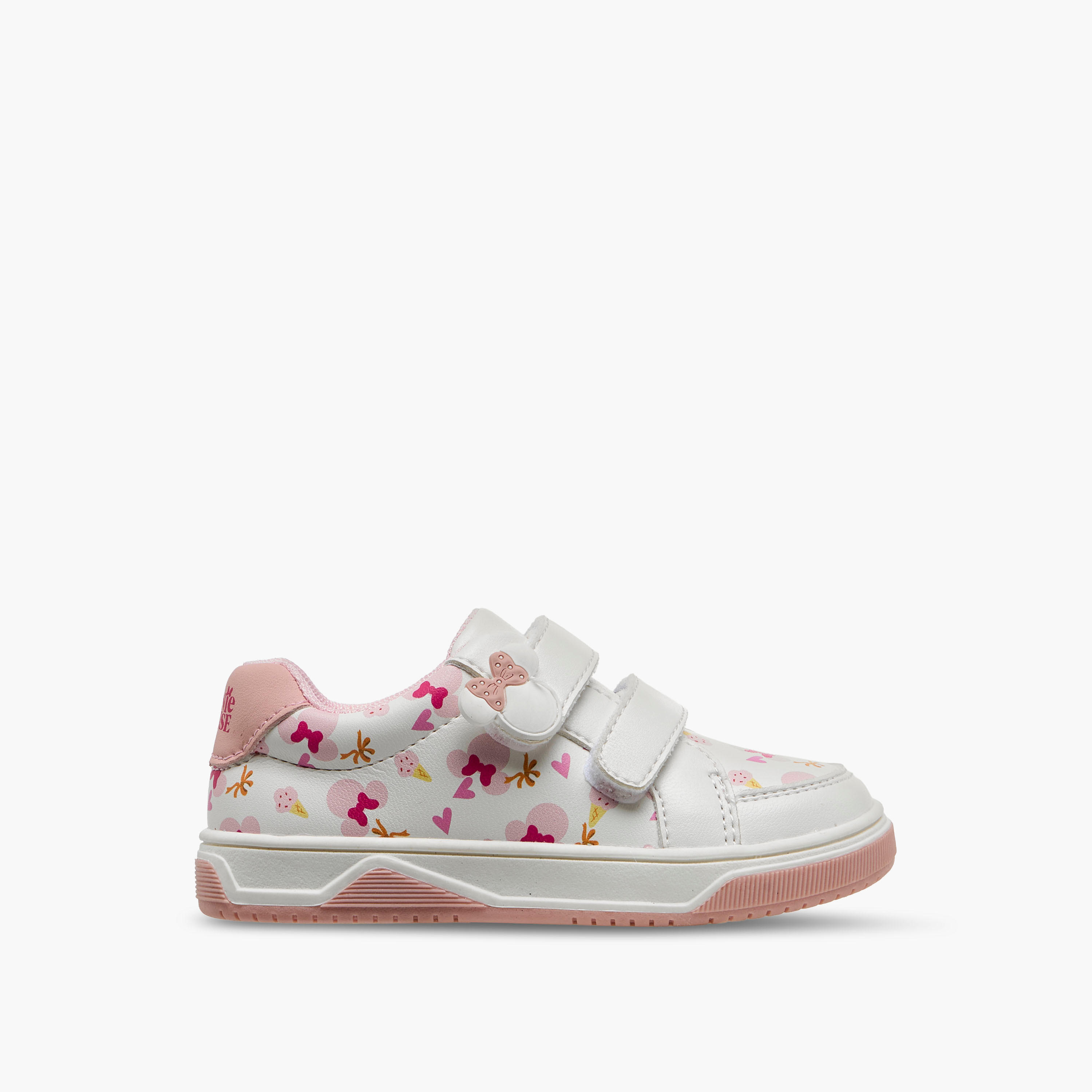 Disney Girls Minnie Mouse Print Hook & Loop Sneakers-girls-shoes-sneakers-image-3