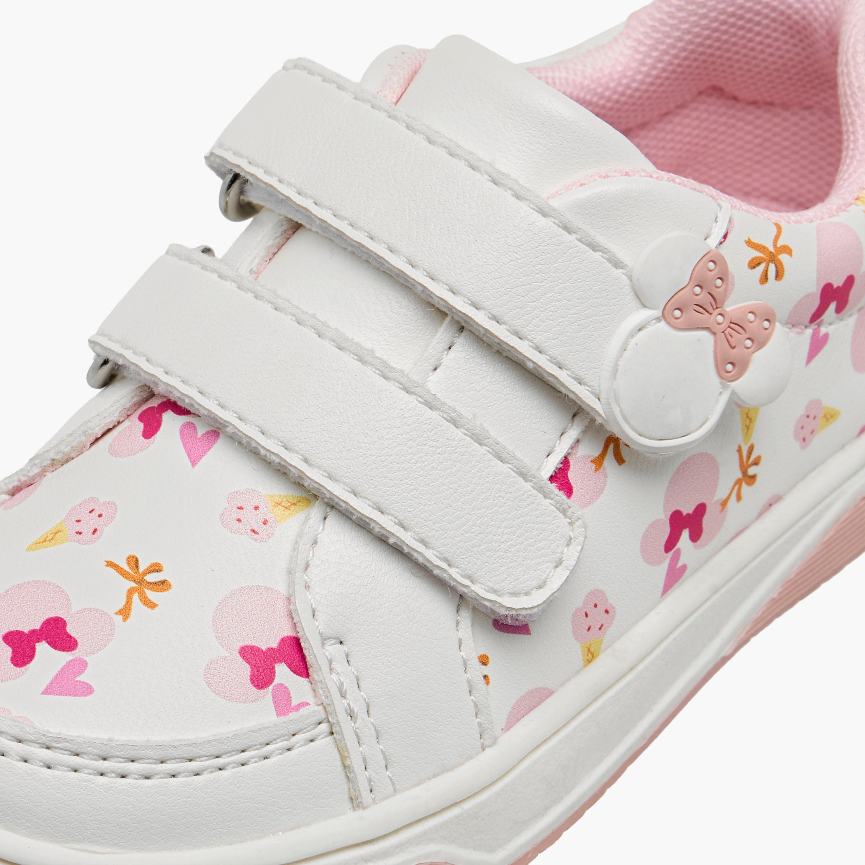 Disney Girls Minnie Mouse Print Hook & Loop Sneakers-girls-shoes-sneakers-image-4