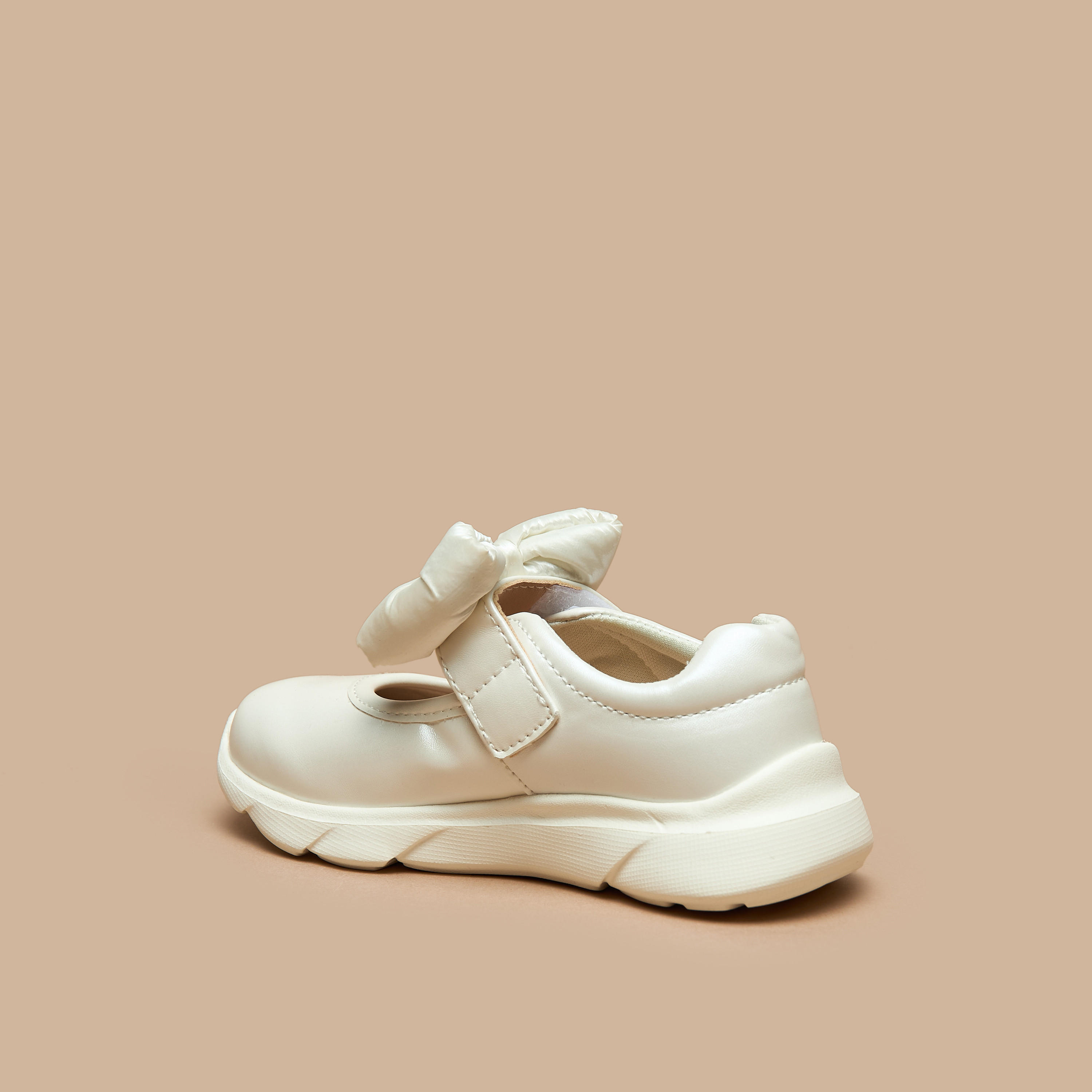Barefeet Bow Accent Shoes with Hook and Loop Closure-girls-shoes-sneakers-image-2