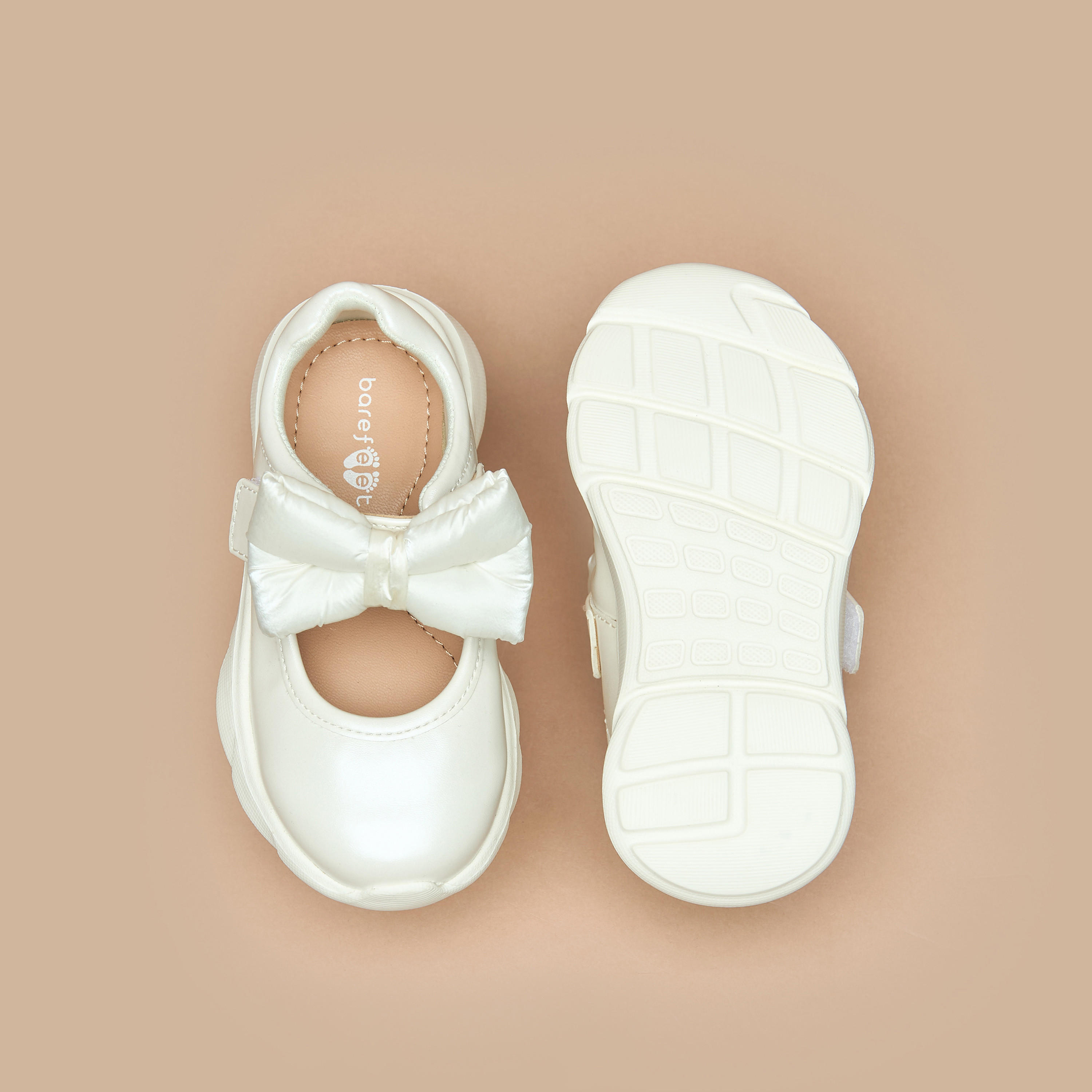 Barefeet Bow Accent Shoes with Hook and Loop Closure-girls-shoes-sneakers-image-4