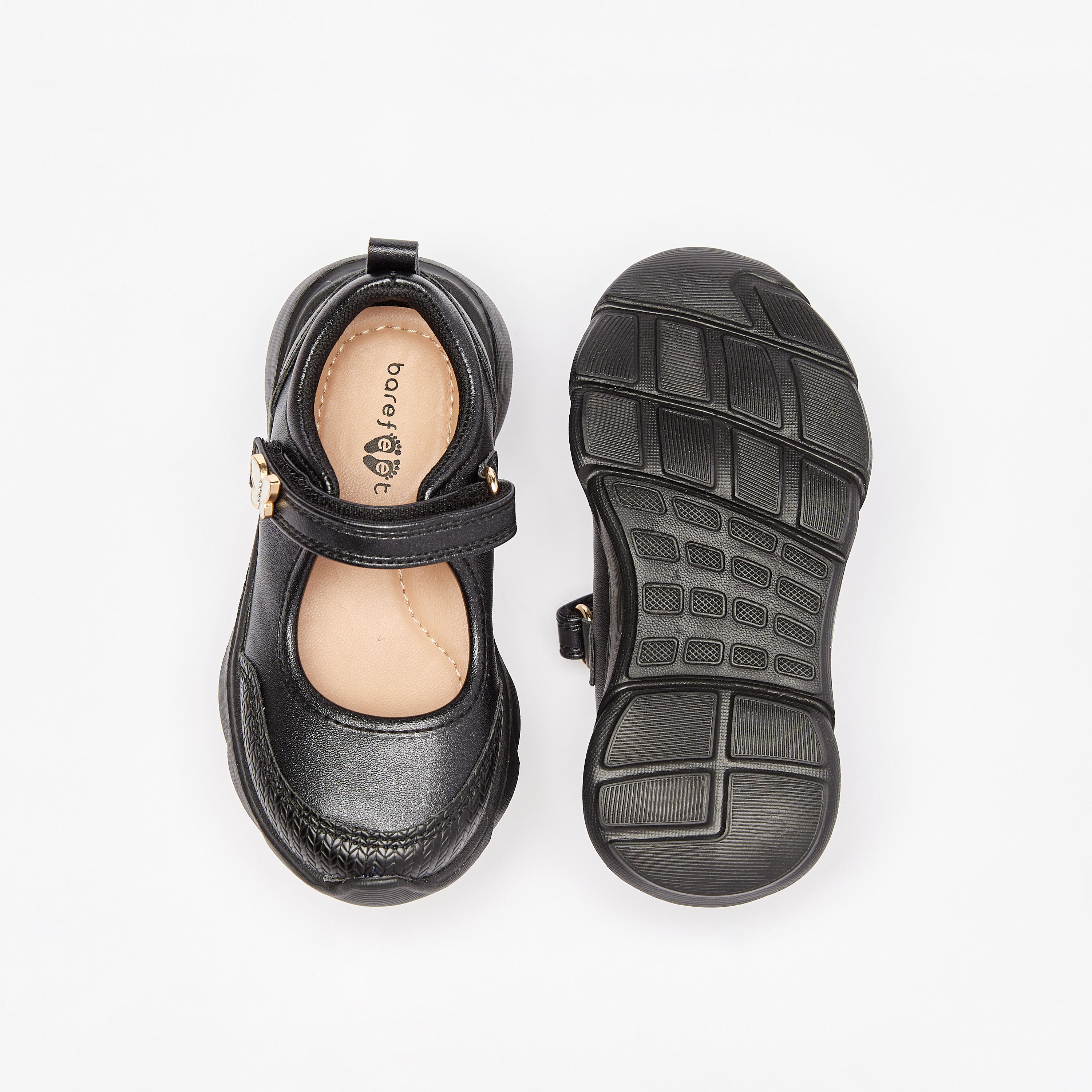 Barefeet Panelled Lightweight Mary Janes with Hook and Loop Closure-girls-shoes-maryjanes-image-4