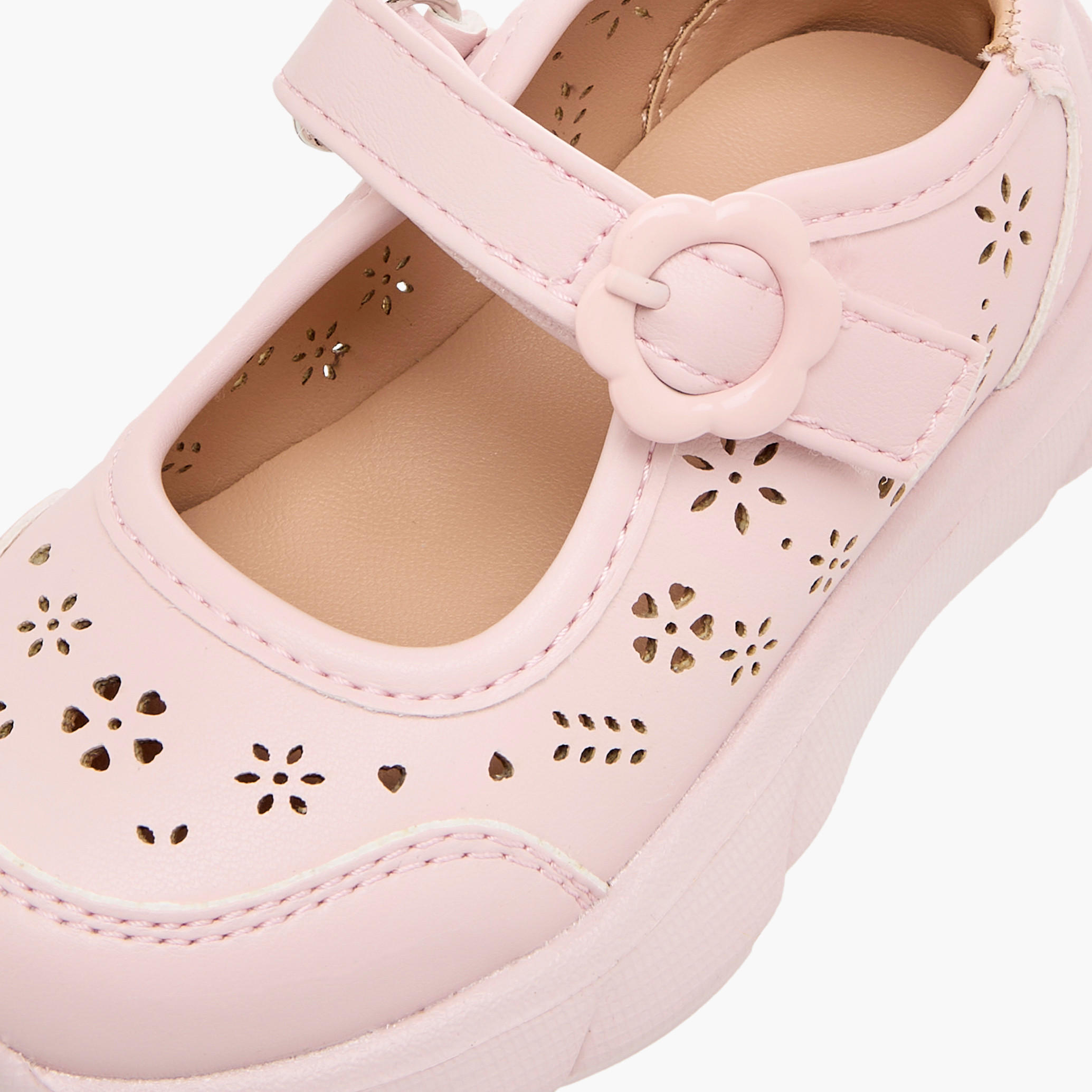 Barefeet Laser Cut Detail Mary Jane Shoes with Hook and Loop Closure-girls-shoes-maryjanes-image-6