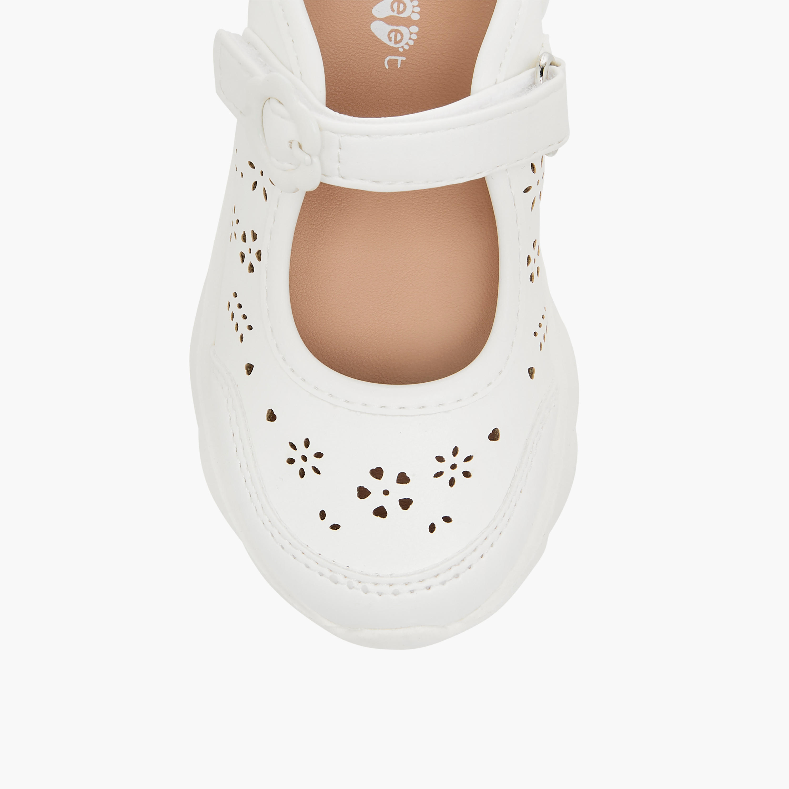 Barefeet Laser Cut Detail Mary Jane Shoes with Hook and Loop Closure-girls-shoes-maryjanes-image-4