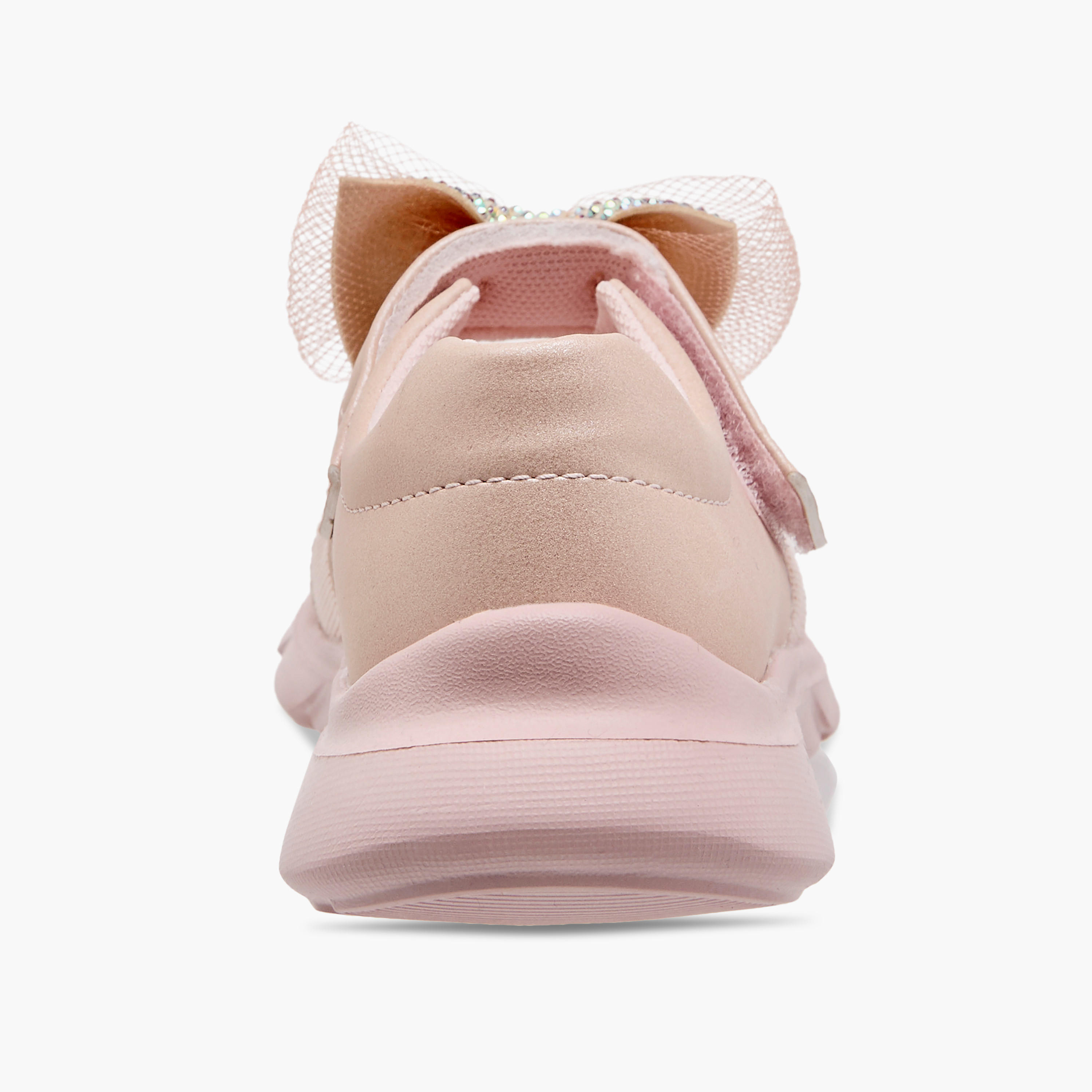 Juniors Mesh Bow Detail Mary Jane Shoes with Hook and Loop Closure-girls-shoes-maryjanes-image-5