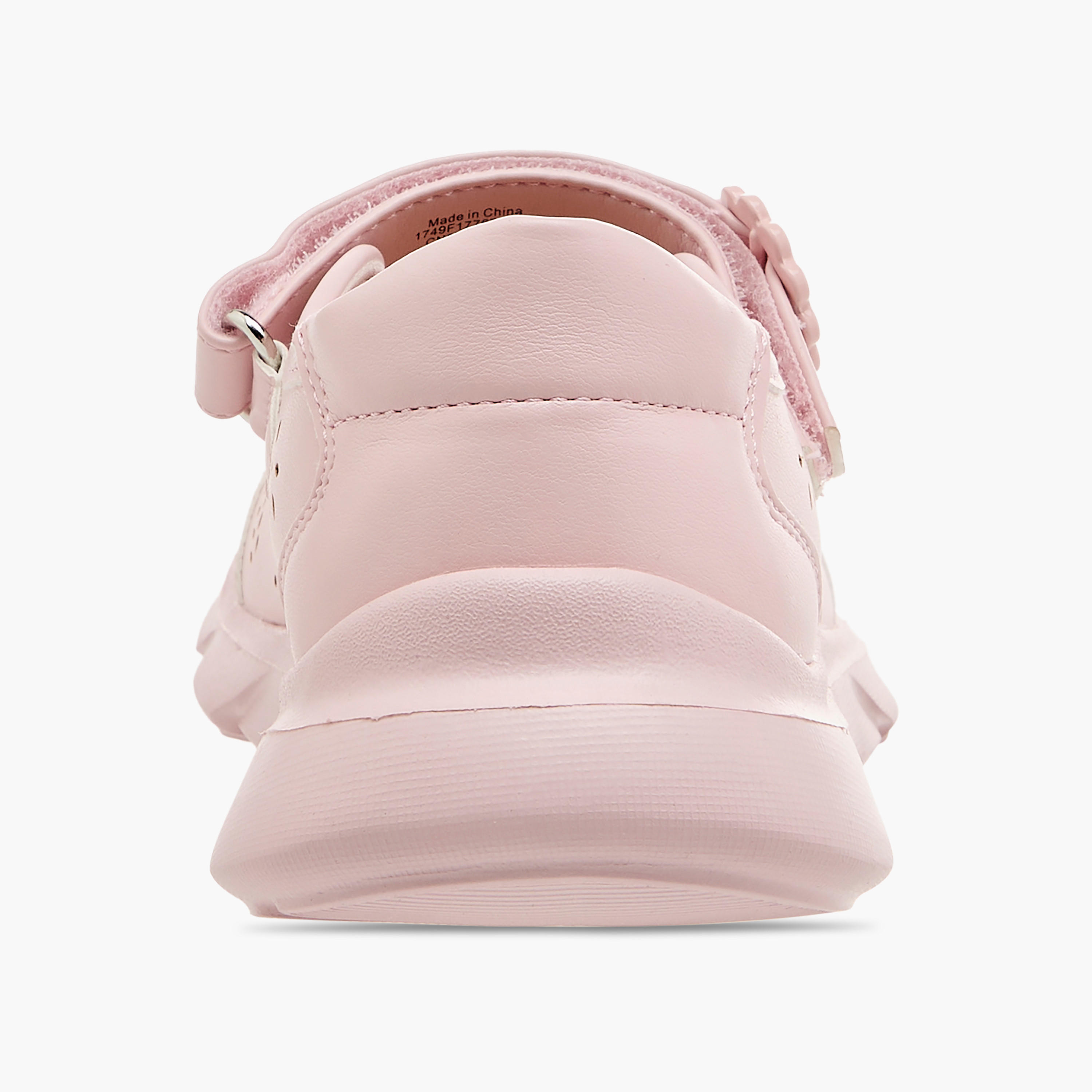 Little Missy Laser Cut Detail Mary Jane Shoes with Hook and Loop Closure-girls-shoes-maryjanes-image-5