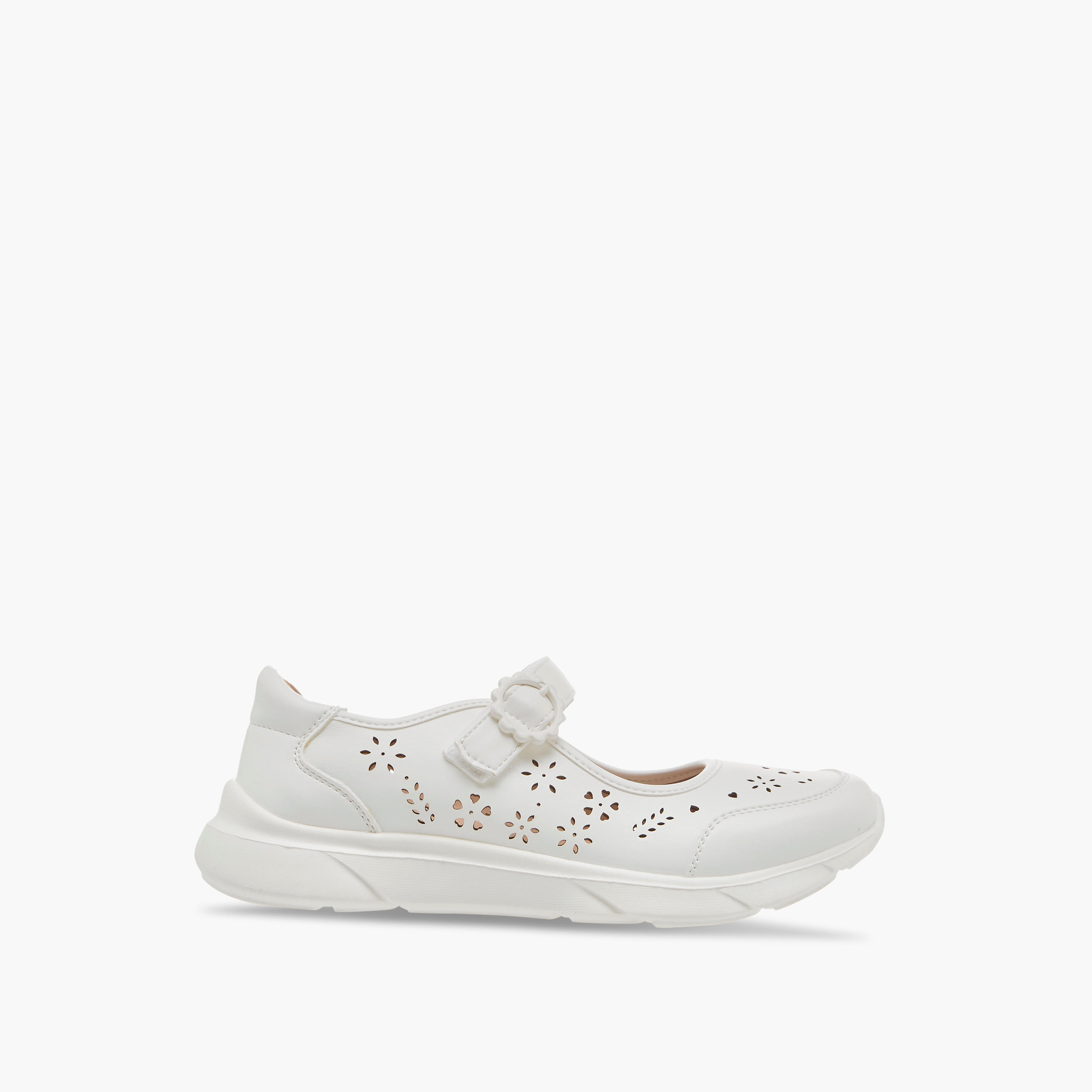حذاء ماري جين بتفاصيل مفرّغة بالليزر وشريط إغلاق لاصق من ليتل ميسي-girls-shoes-maryjanes-image-9