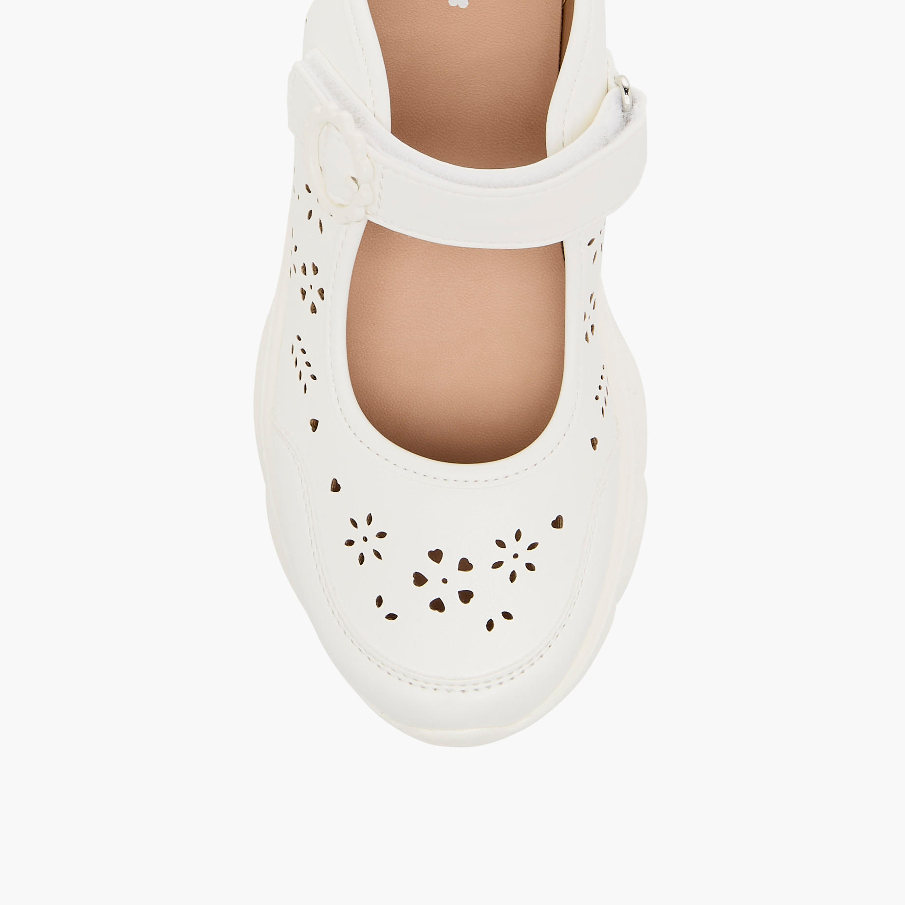 حذاء ماري جين بتفاصيل مفرّغة بالليزر وشريط إغلاق لاصق من ليتل ميسي-girls-shoes-maryjanes-image-10