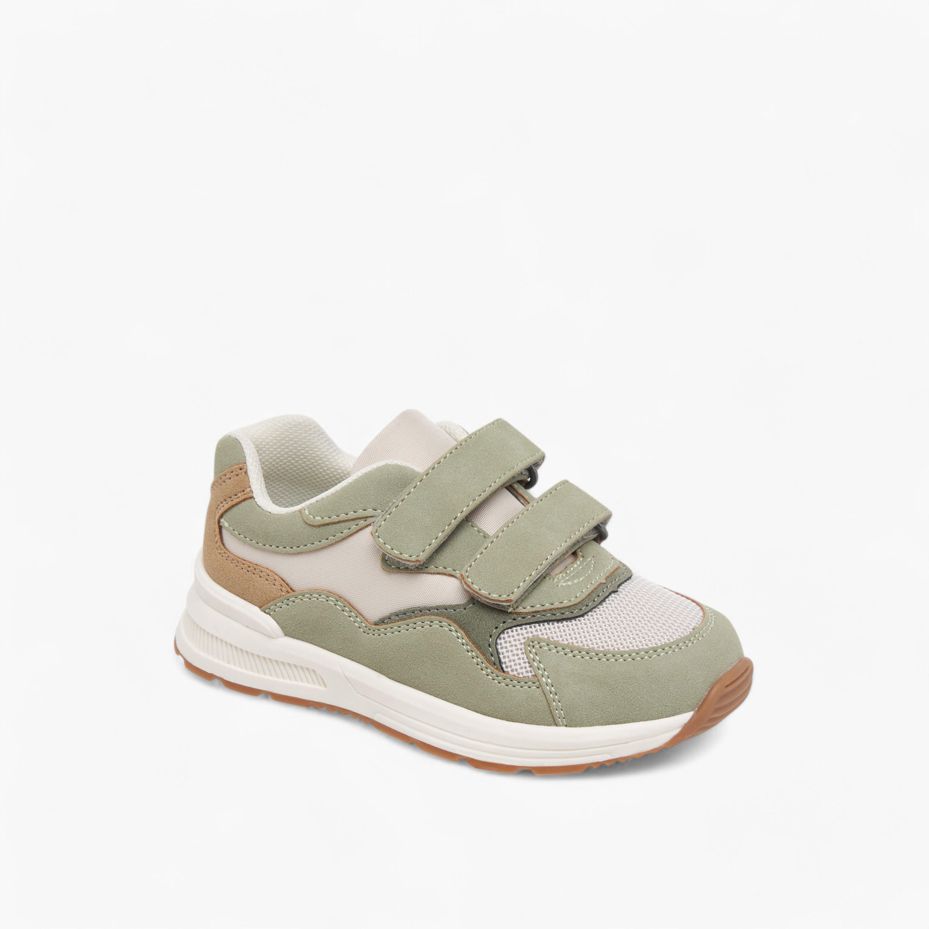 Juniors Panelled Ankle Sneakers with Hook and Loop Closure-boys-shoes-sneakers-image-2
