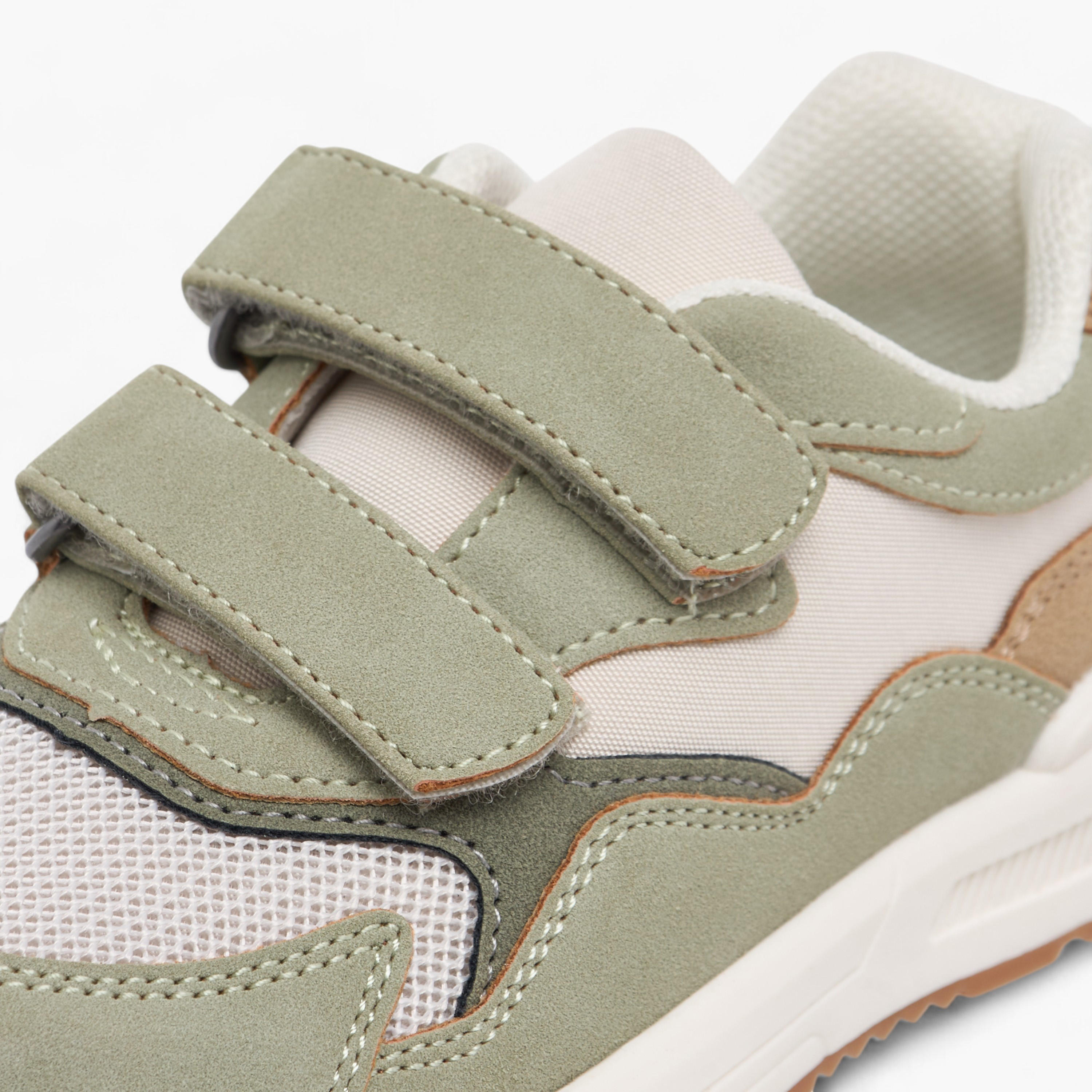 Juniors Panelled Ankle Sneakers with Hook and Loop Closure-boys-shoes-sneakers-image-4