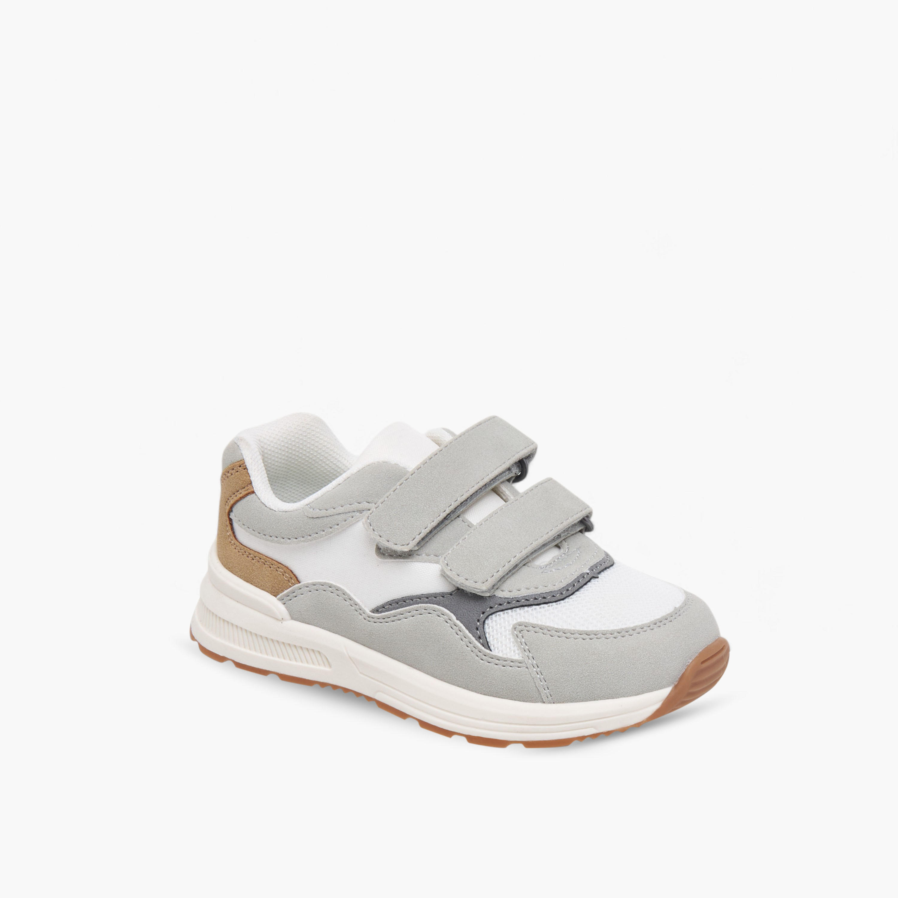 Juniors Panelled Ankle Sneakers with Hook and Loop Closure-boys-shoes-sneakers-image-2