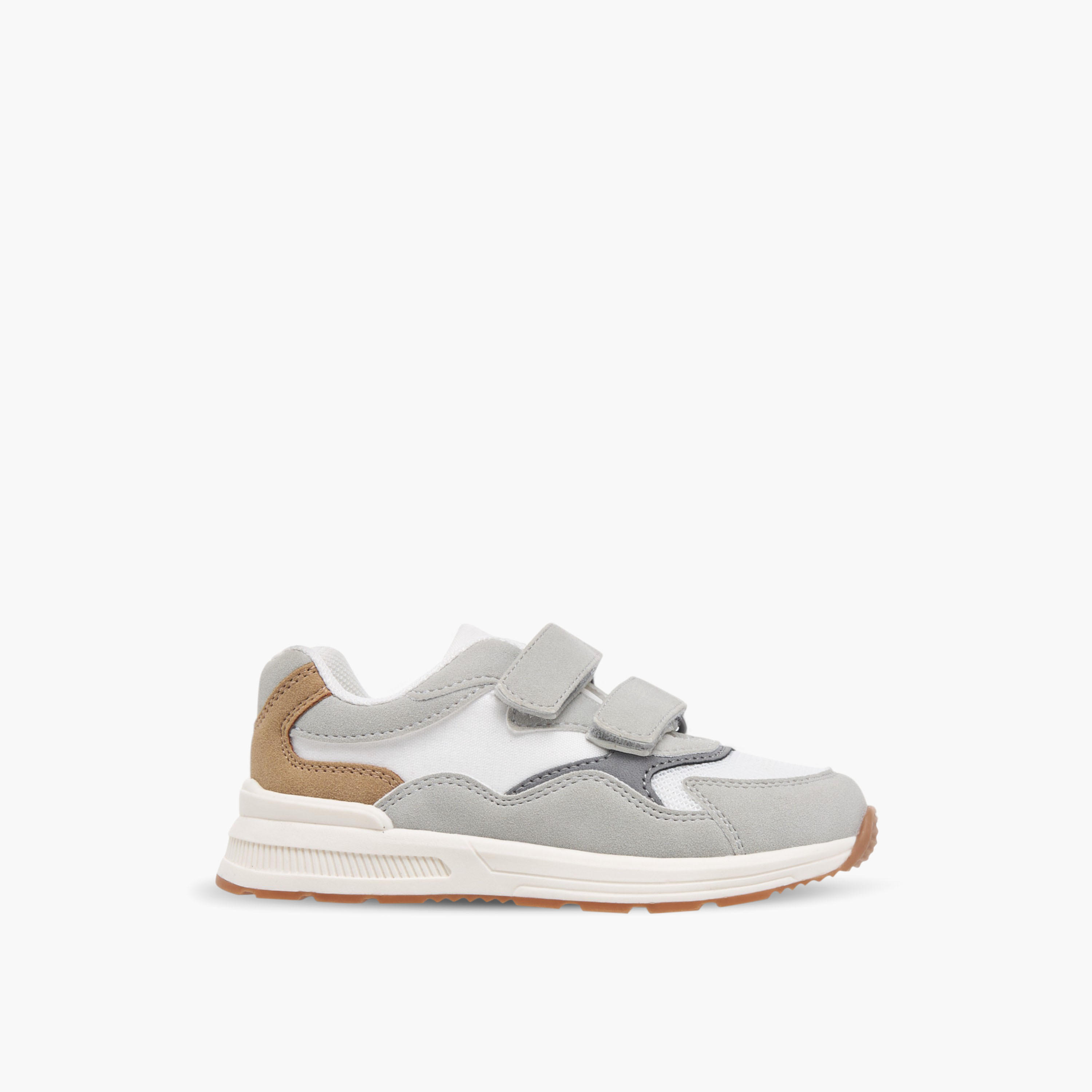 Juniors Panelled Ankle Sneakers with Hook and Loop Closure-boys-shoes-sneakers-image-3