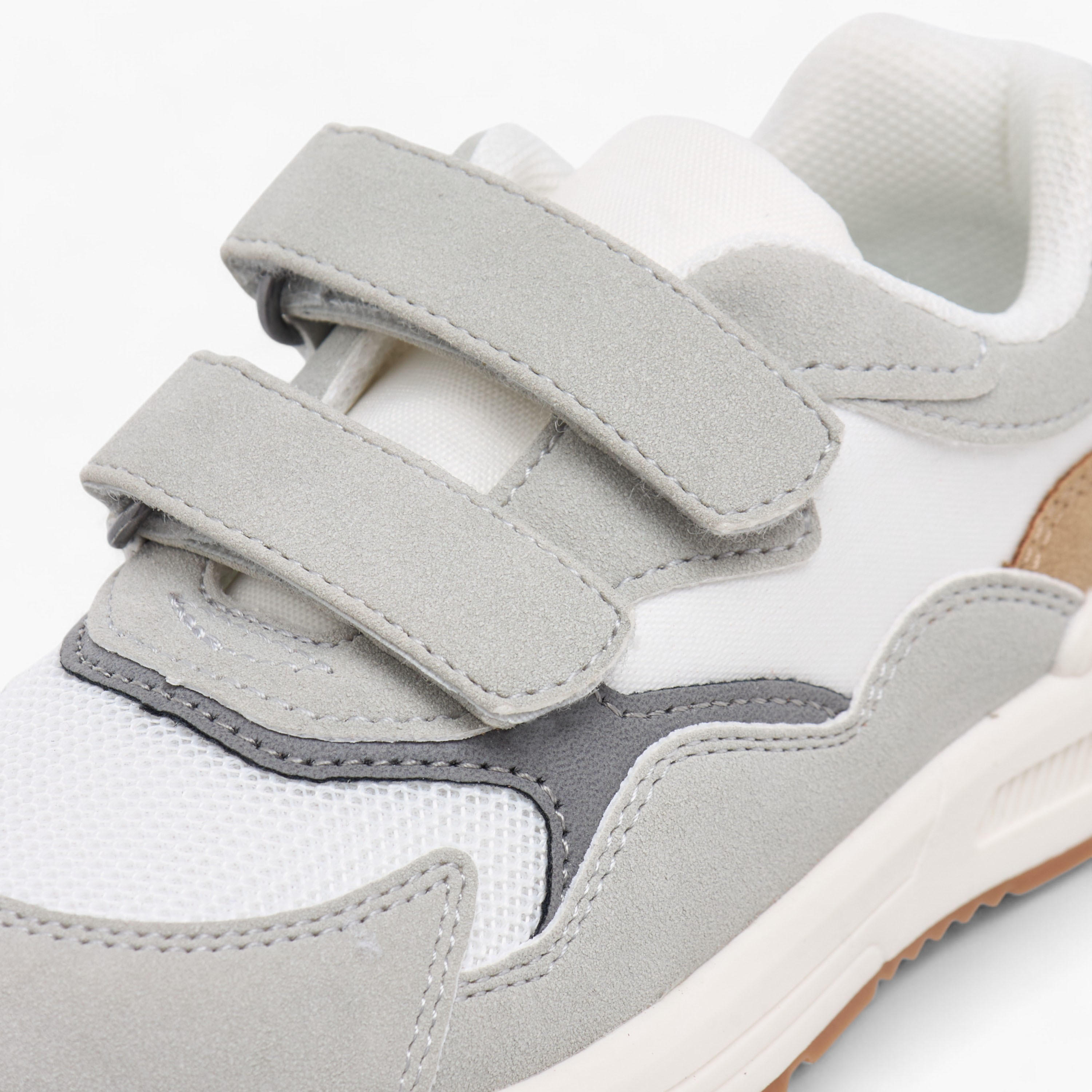 Juniors Panelled Ankle Sneakers with Hook and Loop Closure-boys-shoes-sneakers-image-4