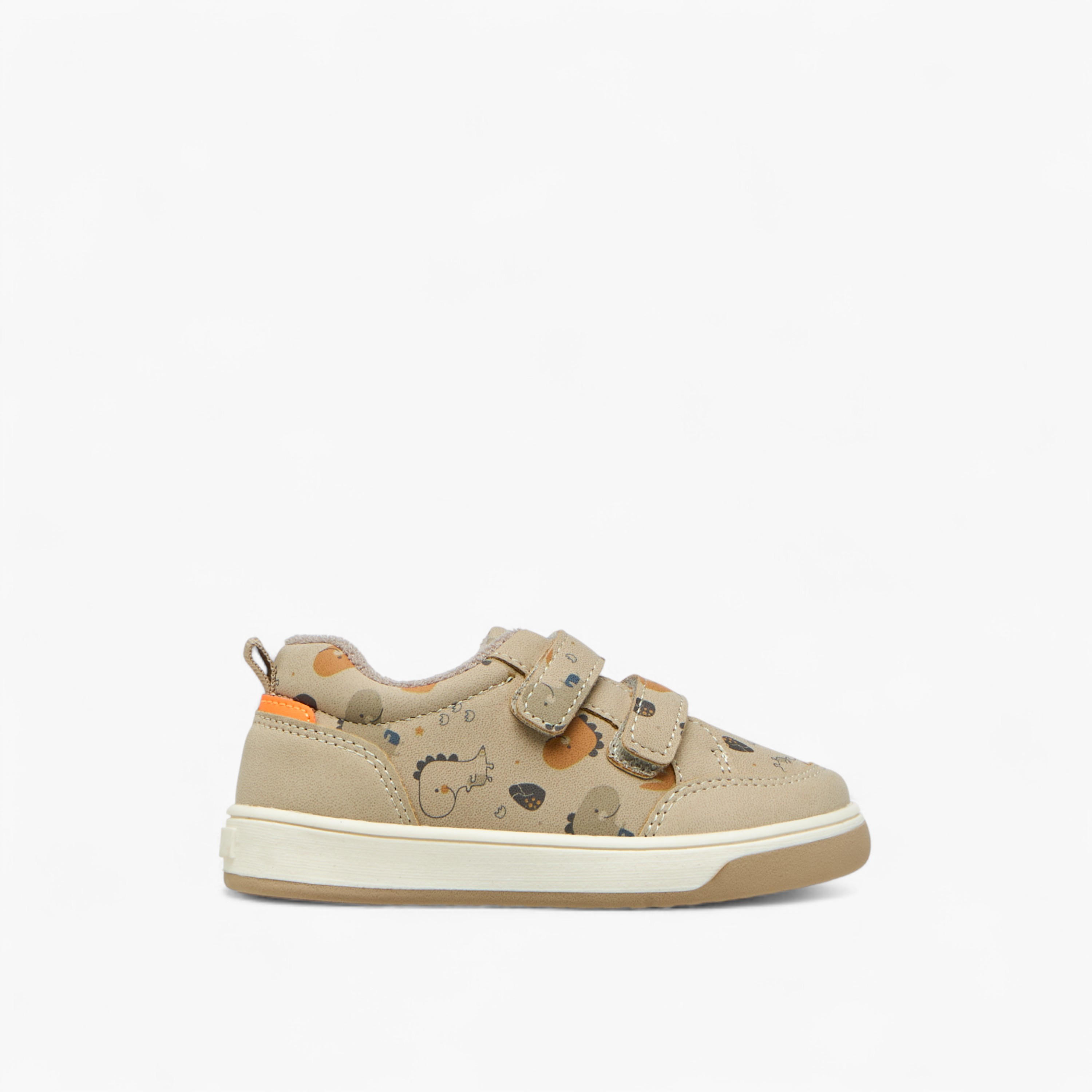 Barefeet Dinosaur Print Sneakers with Hook and Loop Closure-boys-shoes-sneakers-image-3
