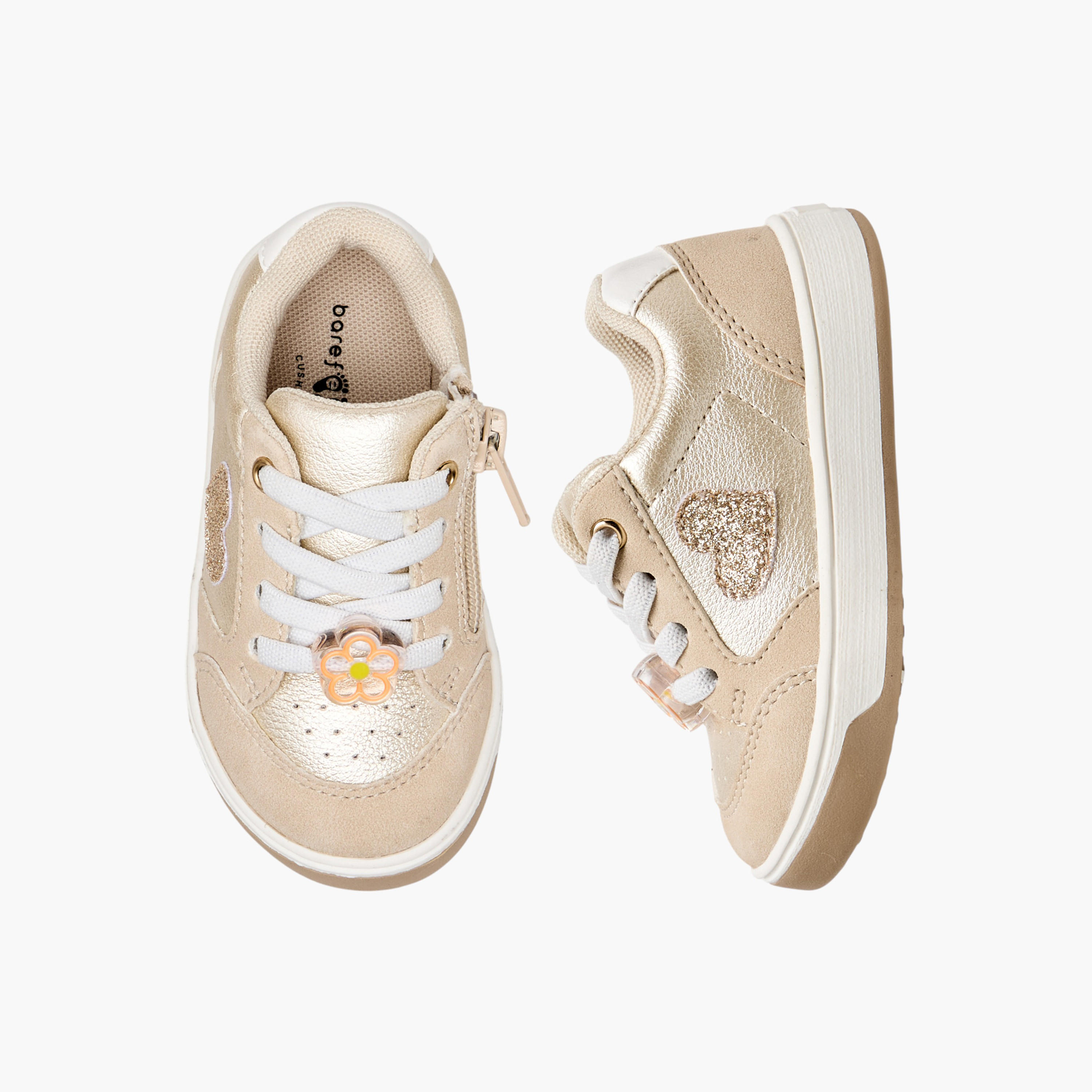 Barefeet Girls Heart Detail Sneakers-girls-shoes-sneakers-image-1