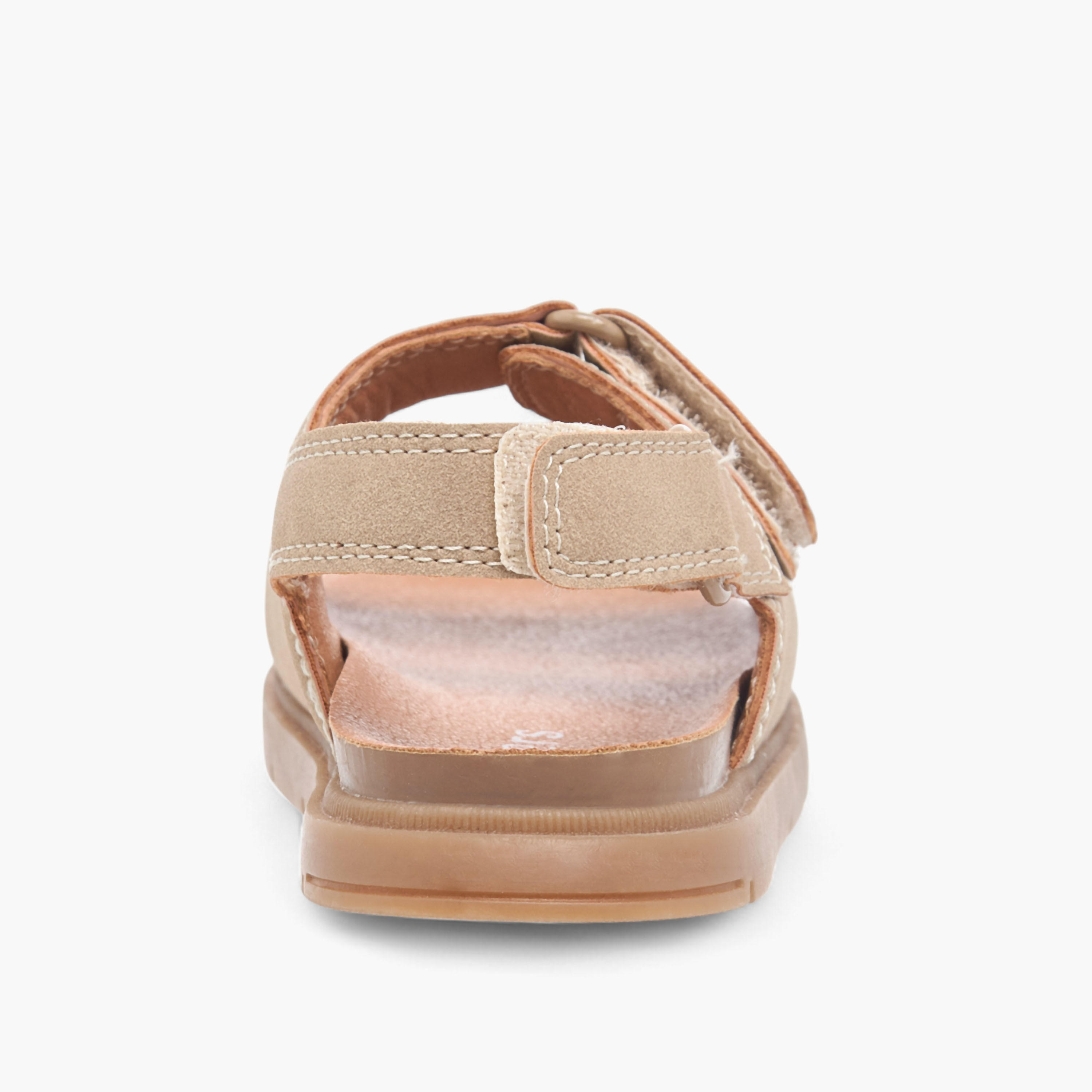 Juniors Solid Sandals with Hook and Loop Closure-boys-shoes-sandals-image-4