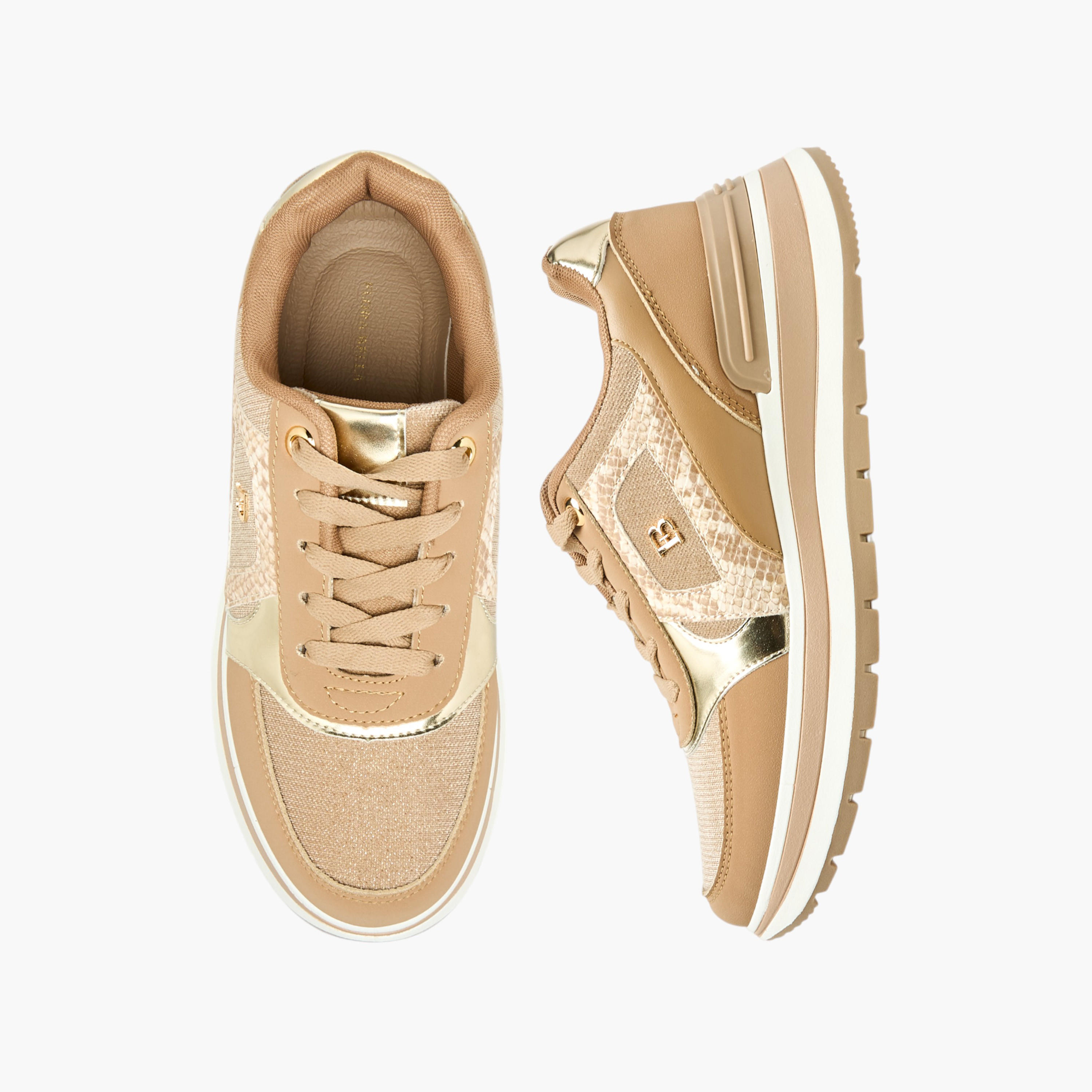 حذاء سنيكرز بألواح ورباط للنساء من فلورا بيلا-women-shoes-sneakers-image-1