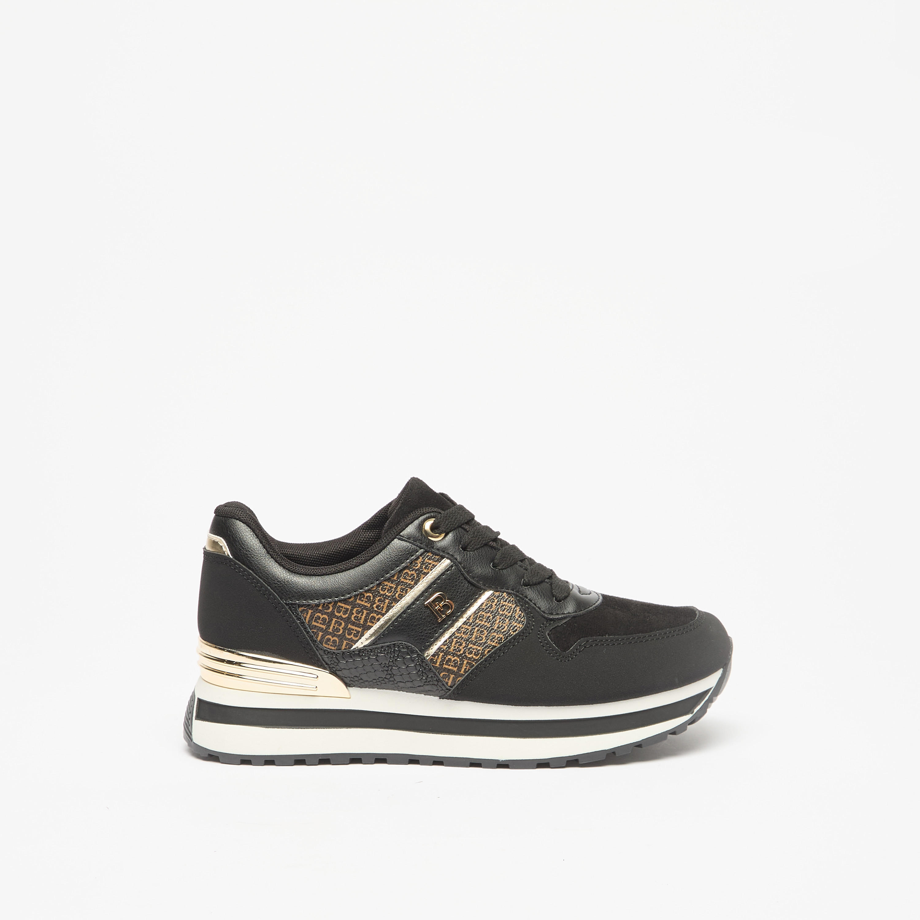 حذاء سنيكرز برباط إغلاق وطبعات مونوجرام من فلورا بيلا-women-shoes-sneakers-image-3