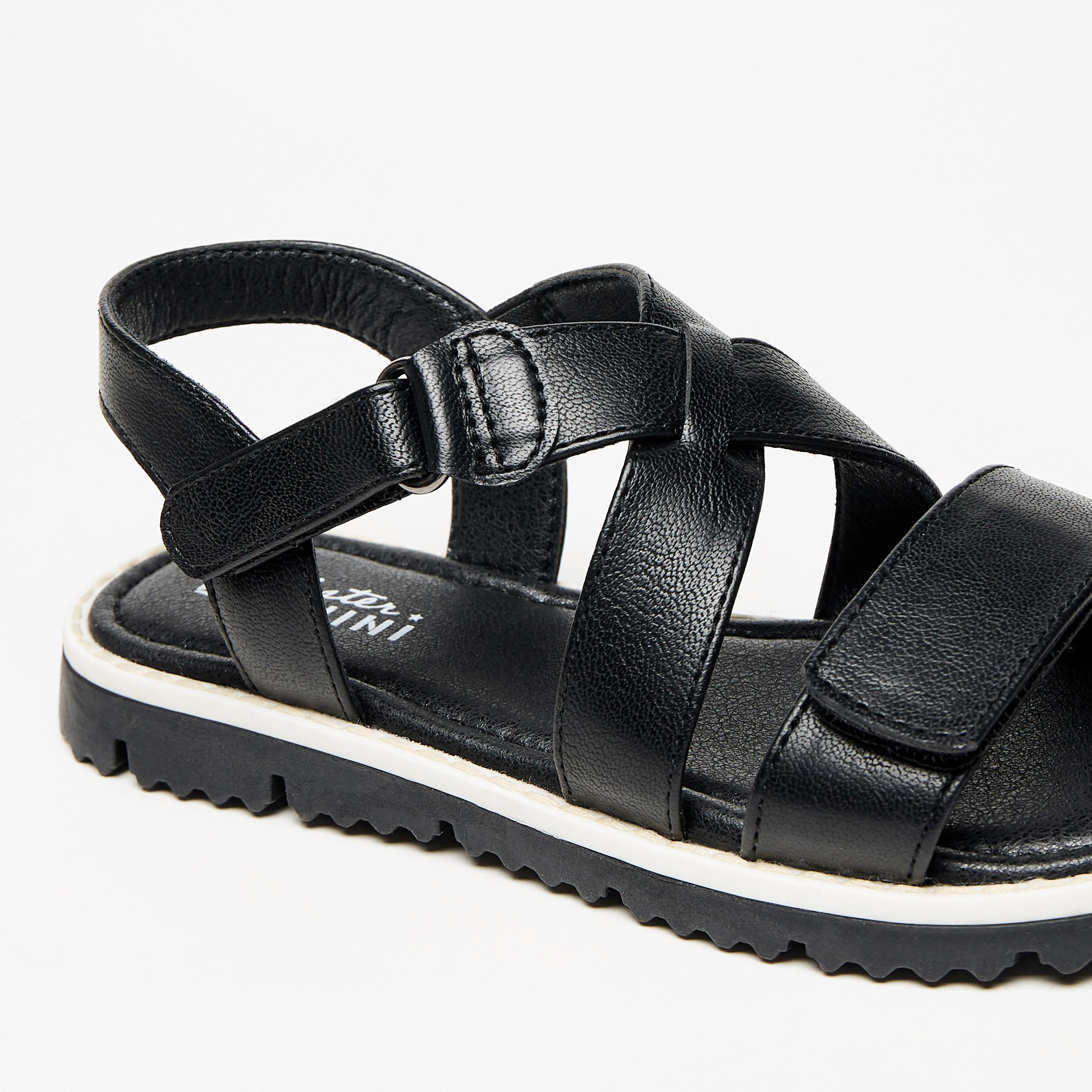 صندل بحزام متقاطع بارز الملمس وشريط إغلاق لاصق من مستر دوتشيني-boys-shoes-sandals-image-6