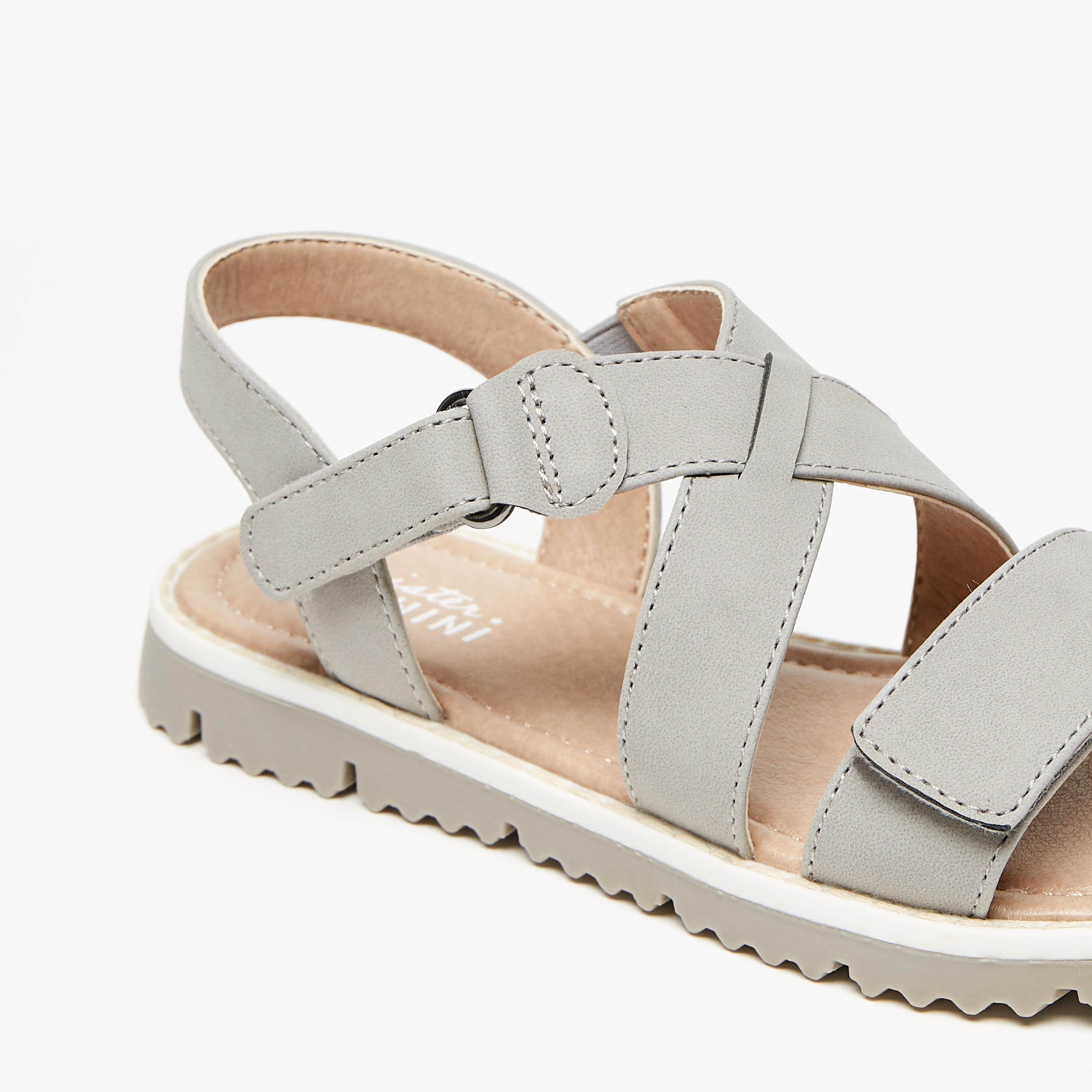 Mister Duchini Textured Cross Strap Sandals with Hook and Loop Closure-boys-shoes-sandals-image-5