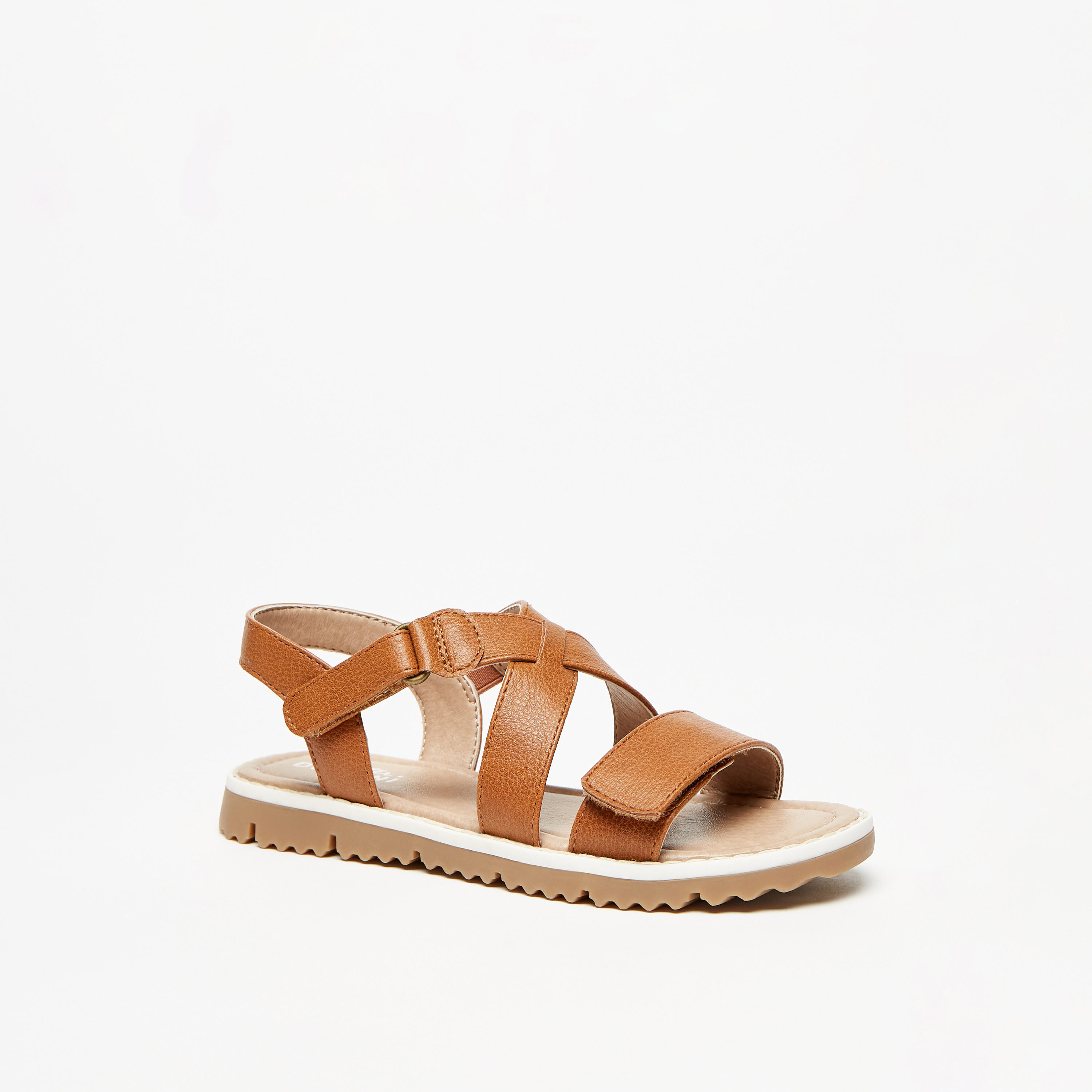 صندل بحزام متقاطع بارز الملمس وشريط إغلاق لاصق من مستر دوتشيني-boys-shoes-sandals-image-5