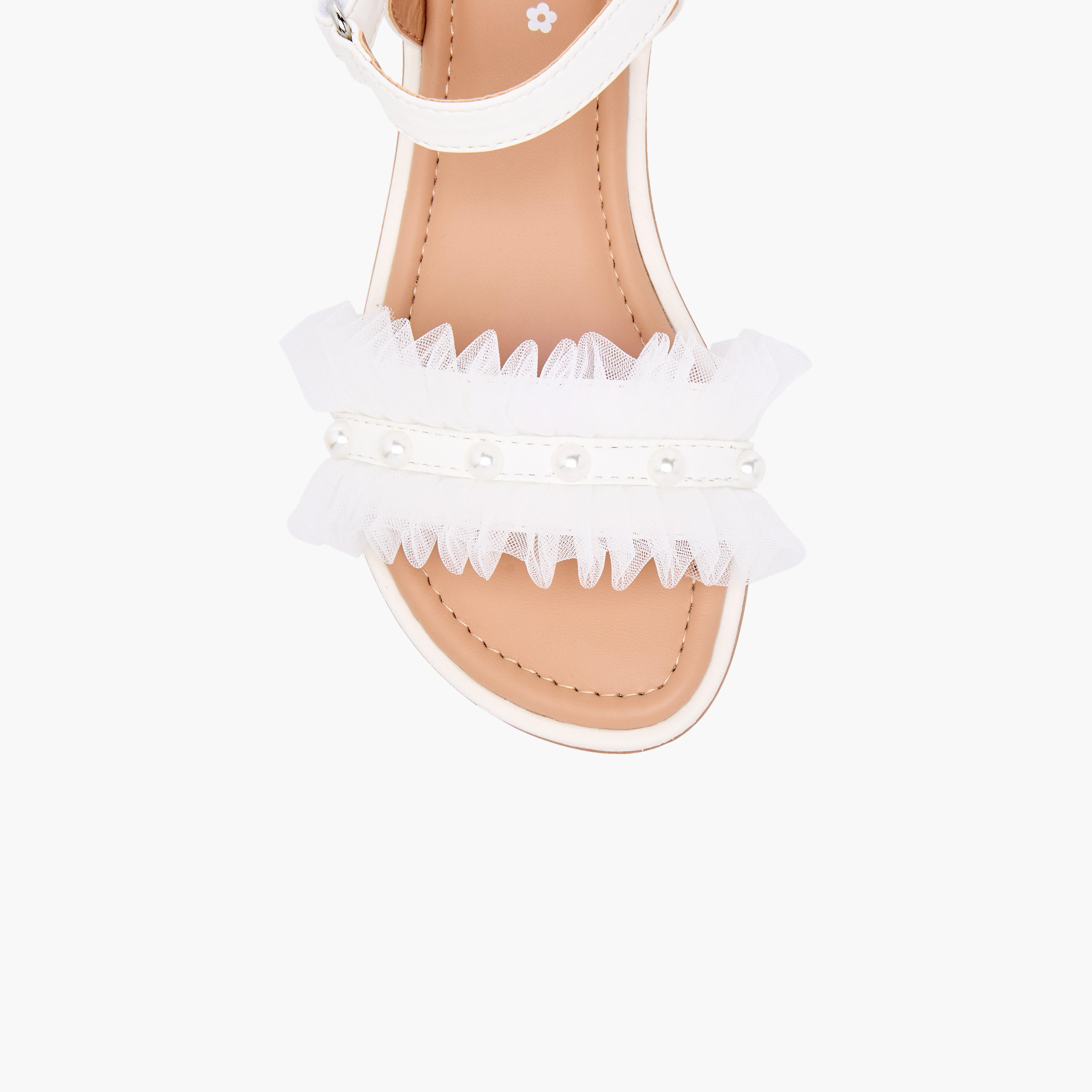 Little Missy Ruffle Detail Strap Sandals with Hook and Loop Closure-girls-shoes-sandals-image-3