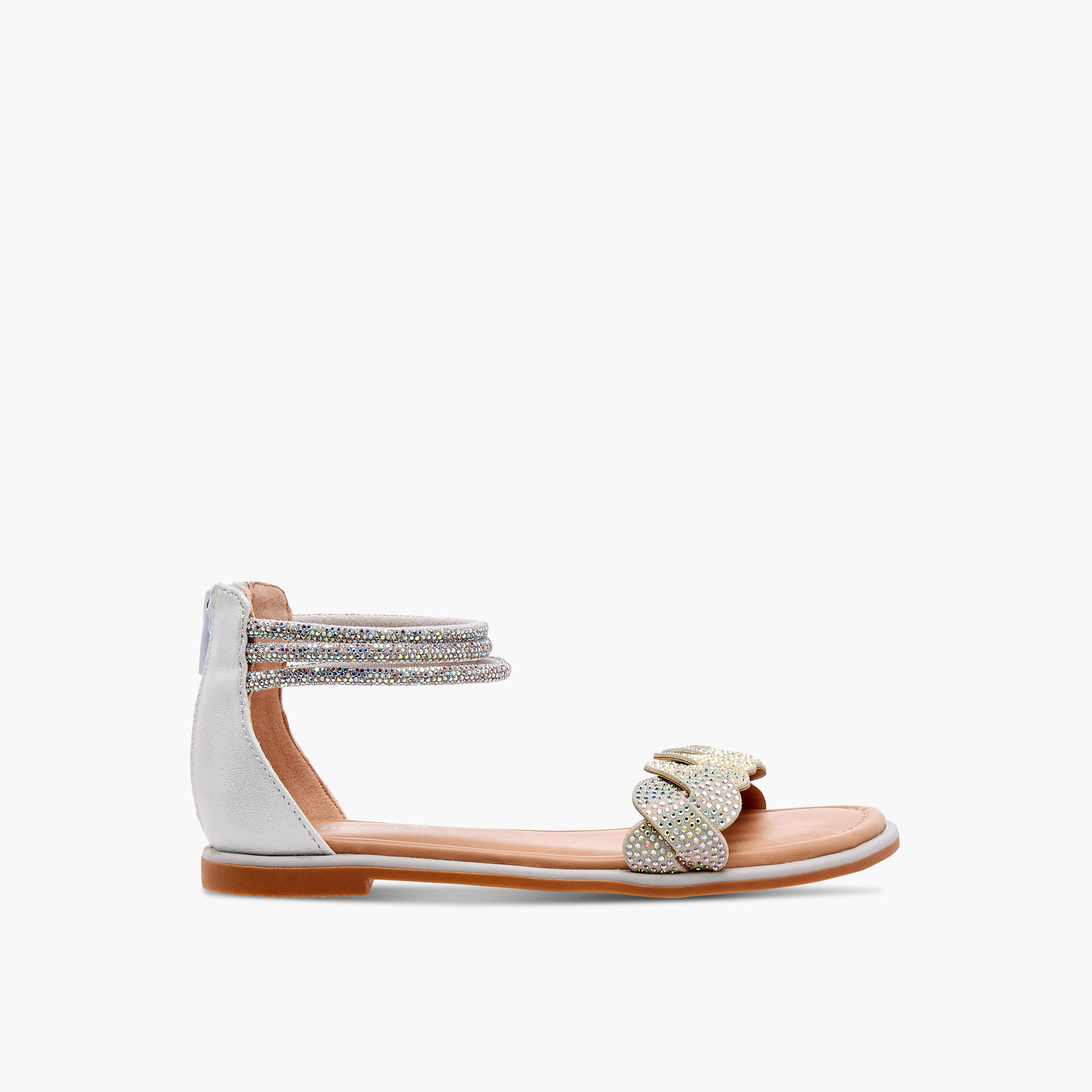 Little Missy Studded Ankle Strap Sandals with Zip Closure-girls-shoes-sandals-image-2