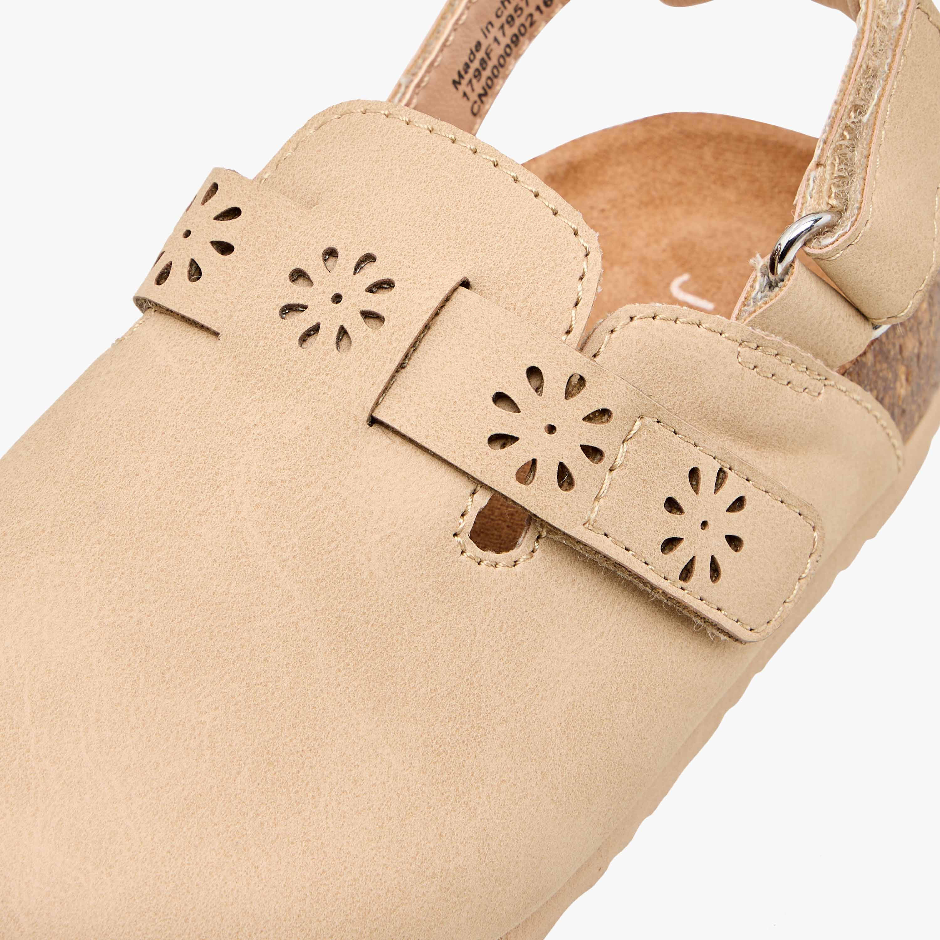 Juniors Cut Out Detail Sandals with Hook and Loop Closure-girls-shoes-sandals-image-4