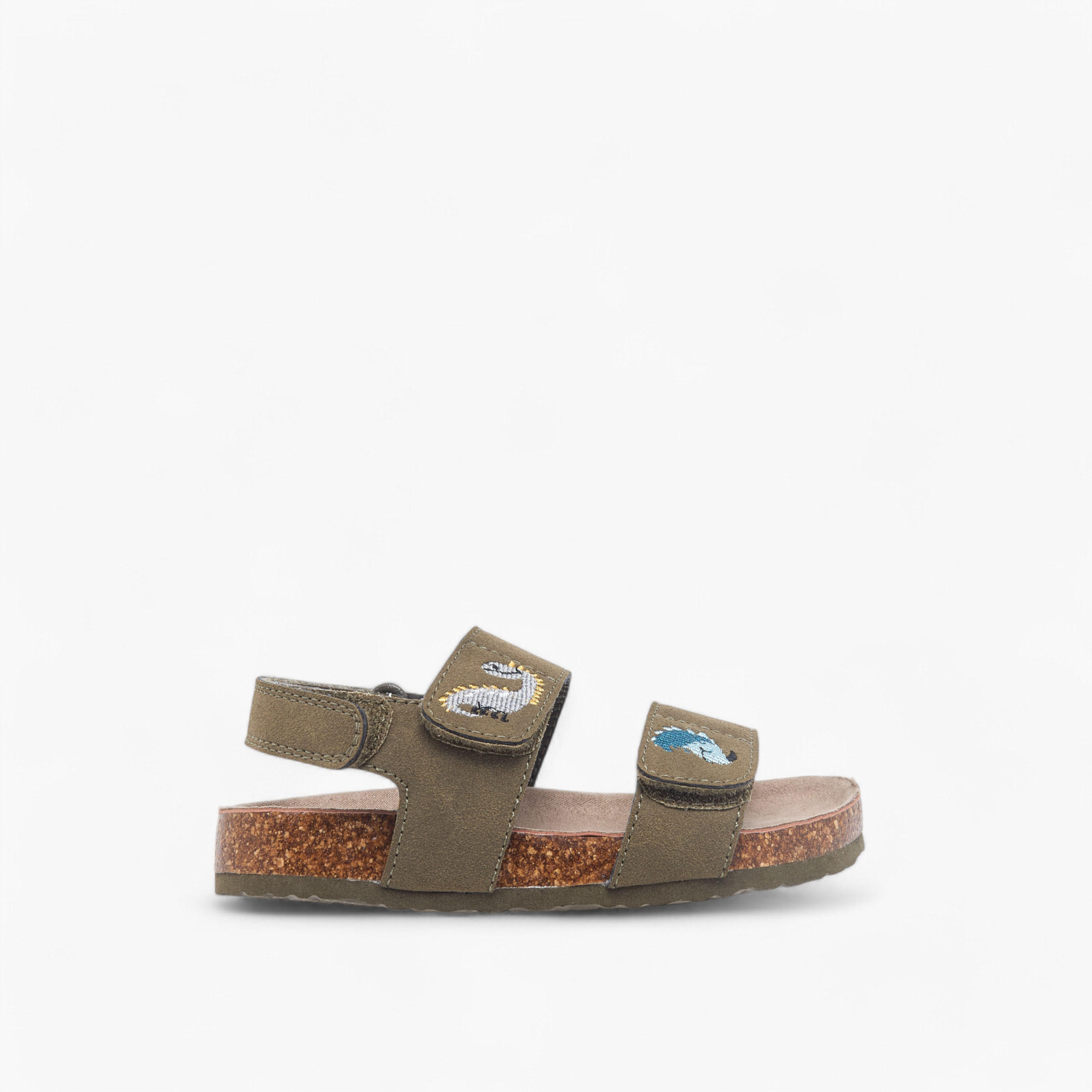Juniors Embroidered Strap Sandals with Hook and Loop Closure-boys-shoes-sandals-image-2