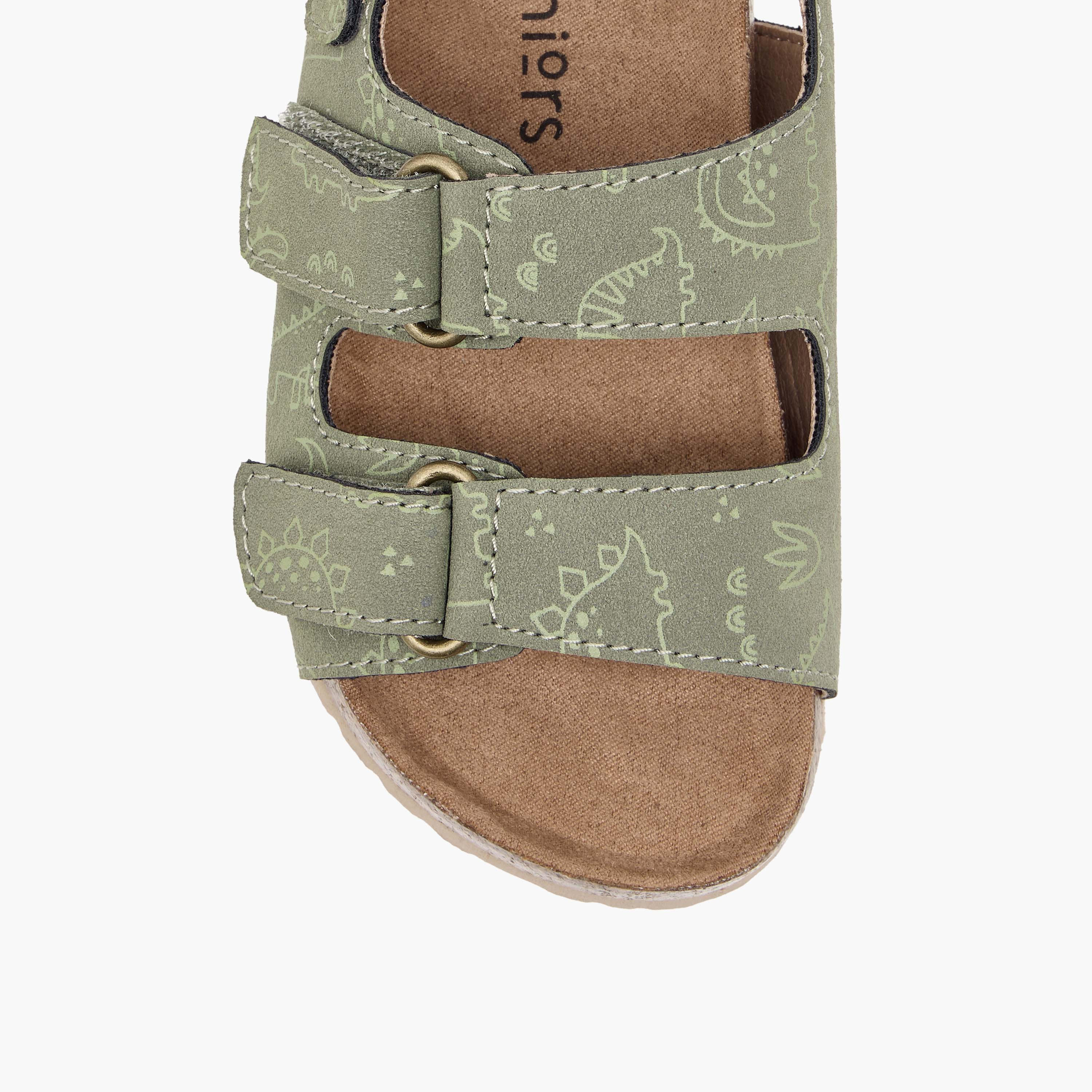 Juniors Dinosaur Print Sandals with Hook and Loop Closure-boys-shoes-sandals-image-3