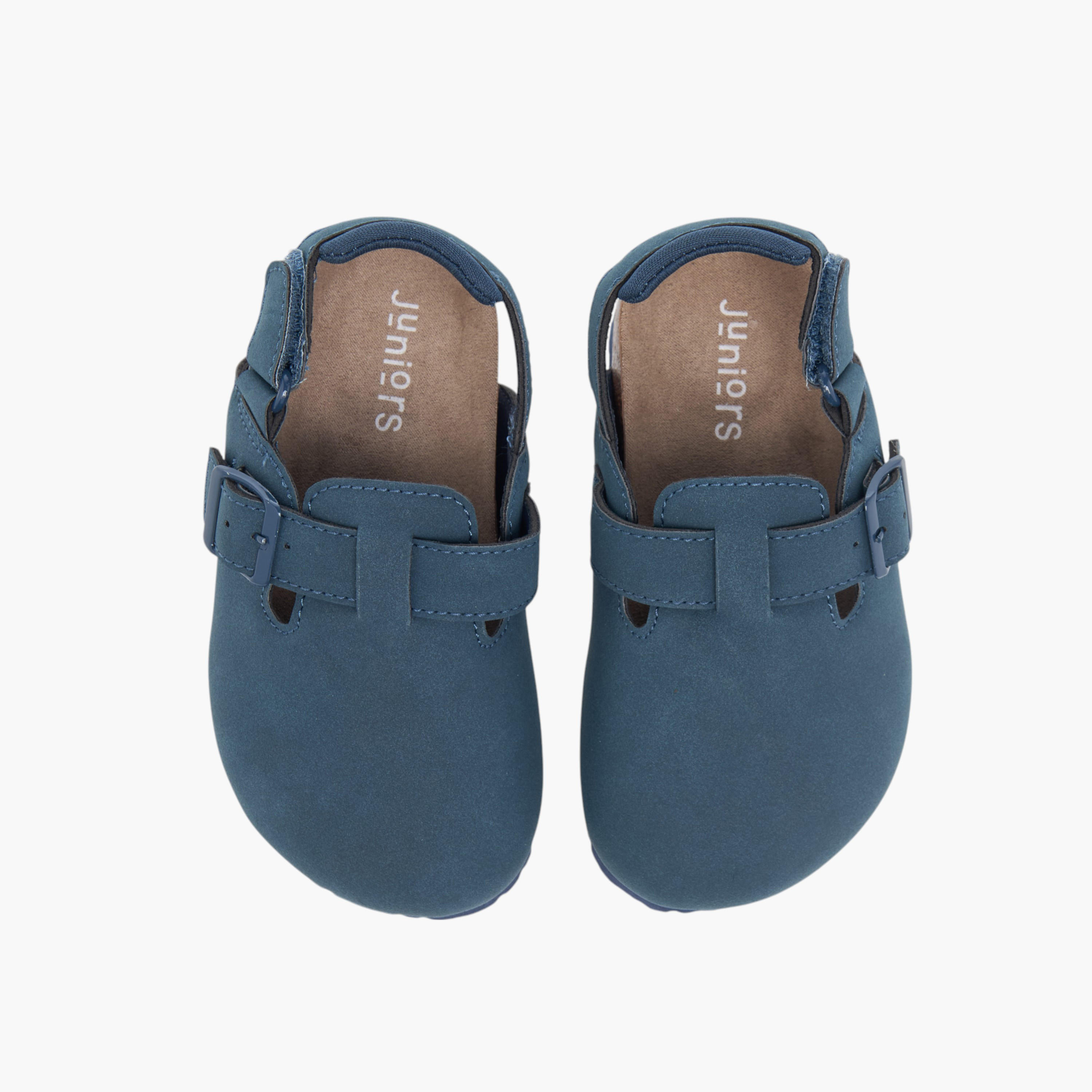 Juniors Solid Sandals with Hook and Loop Closure-boys-shoes-sandals-image-1