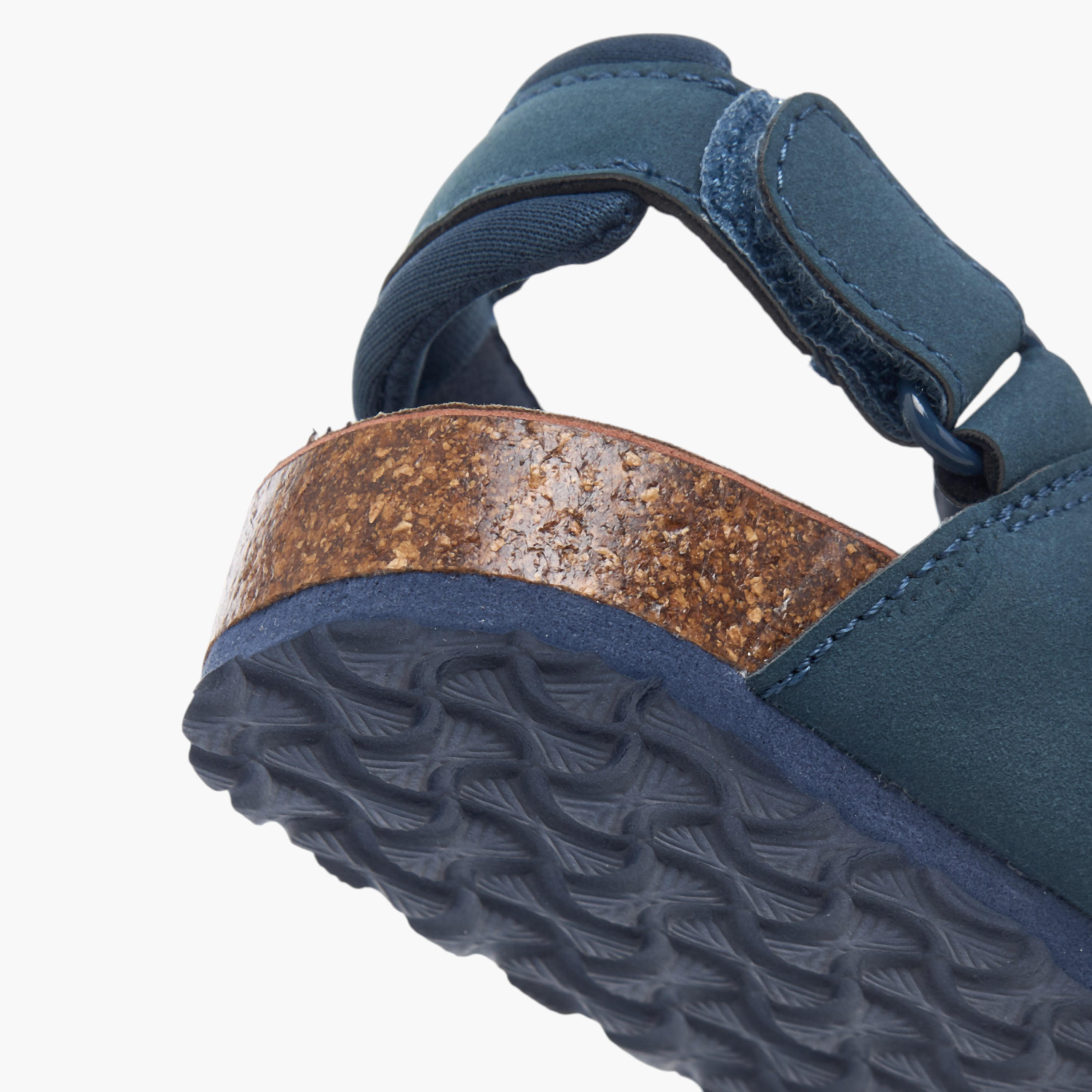 Juniors Solid Sandals with Hook and Loop Closure-boys-shoes-sandals-image-6