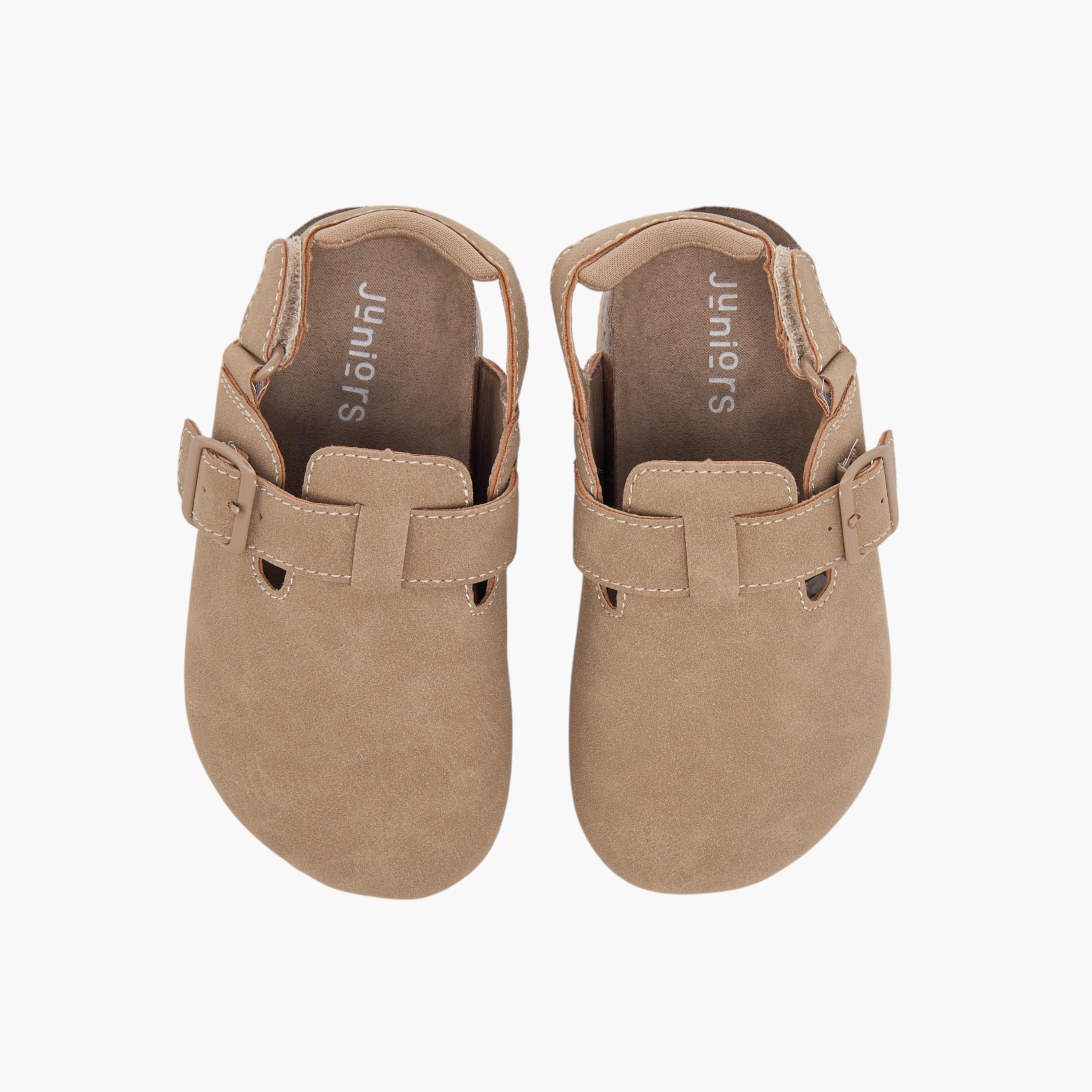Juniors Solid Sandals with Hook and Loop Closure-boys-shoes-sandals-image-1