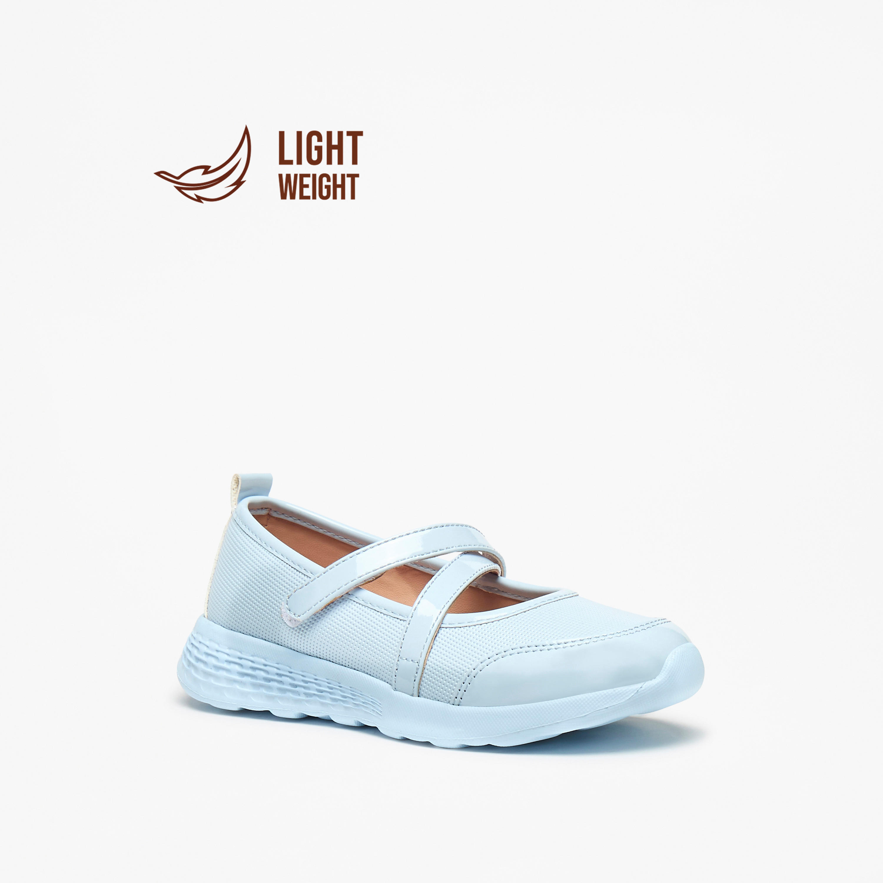 حذاء ماري جين بألواح بشريط إغلاق لاصق من ليتل ميسي-girls-shoes-schoolshoes-image-1