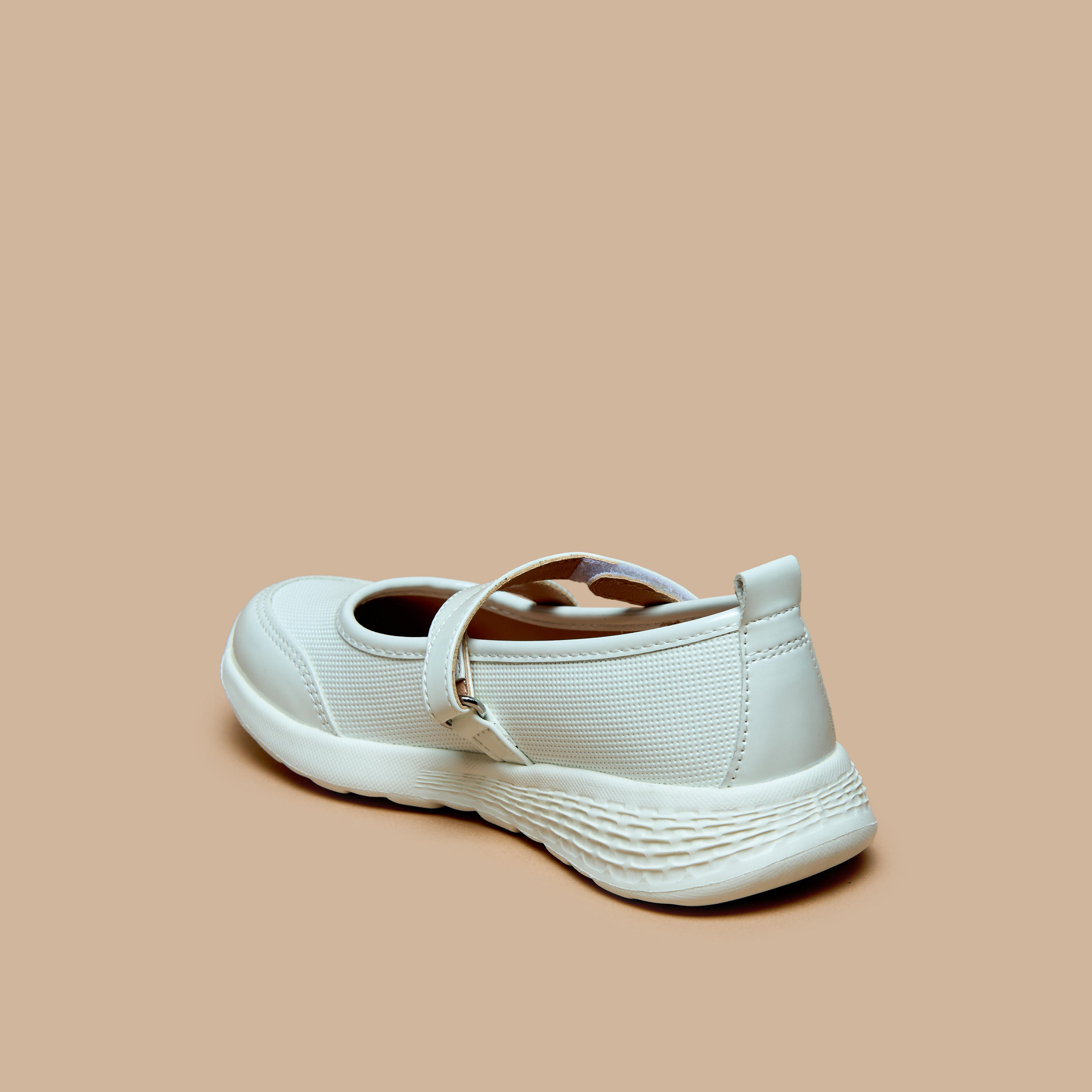 Little Missy Panelled Mary Jane Shoes with Hook and Loop Closure-girls-shoes-schoolshoes-image-2