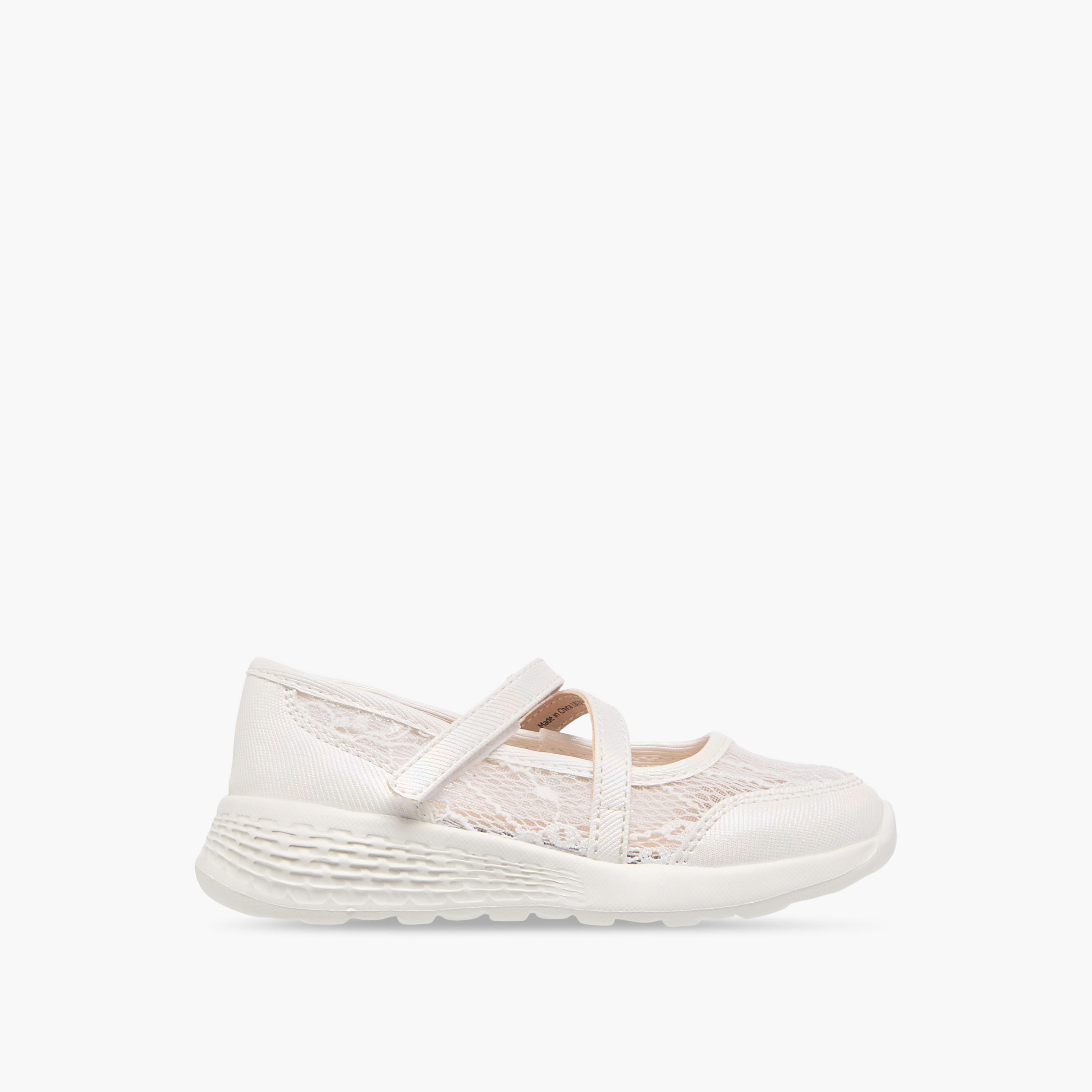 Juniors Lace Detail Mary Jane Shoes with Hook and Loop Closure-girls-shoes-maryjanes-image-3