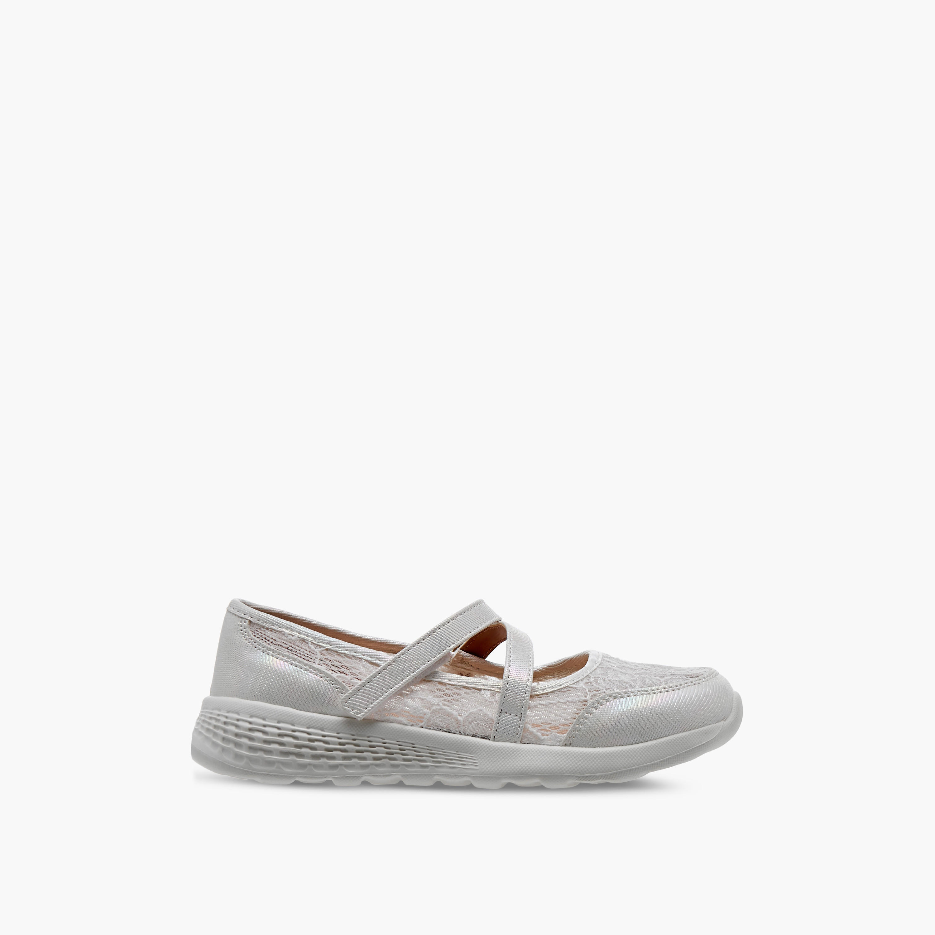 Little Missy Lace Detail Mary Jane Shoes with Hook and Loop Closure-girls-shoes-maryjanes-image-3