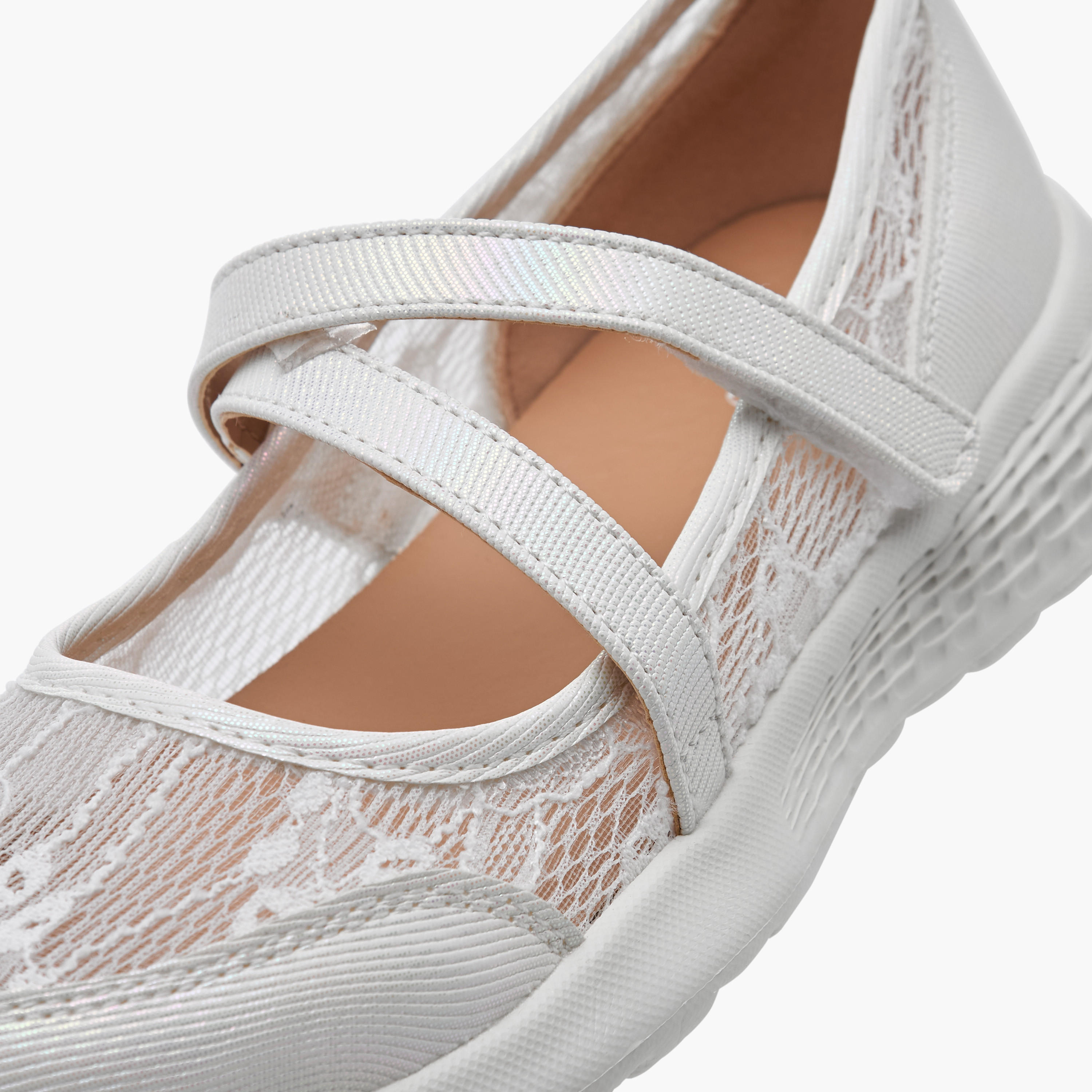 Little Missy Lace Detail Mary Jane Shoes with Hook and Loop Closure-girls-shoes-maryjanes-image-4