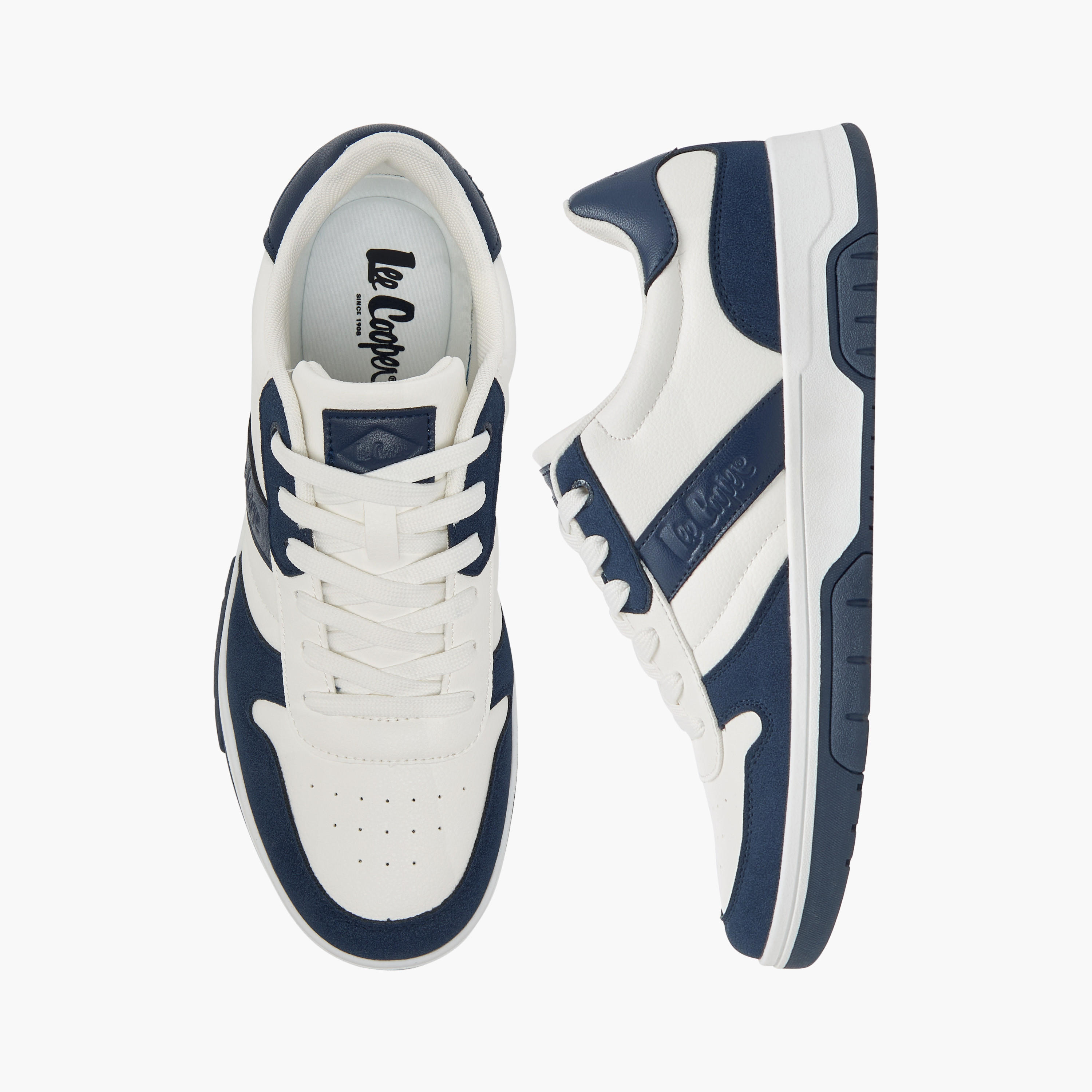 Lee Cooper Men's Panelled Sneakers with Lace-Up Closure-men-shoes-sneakers-image-1