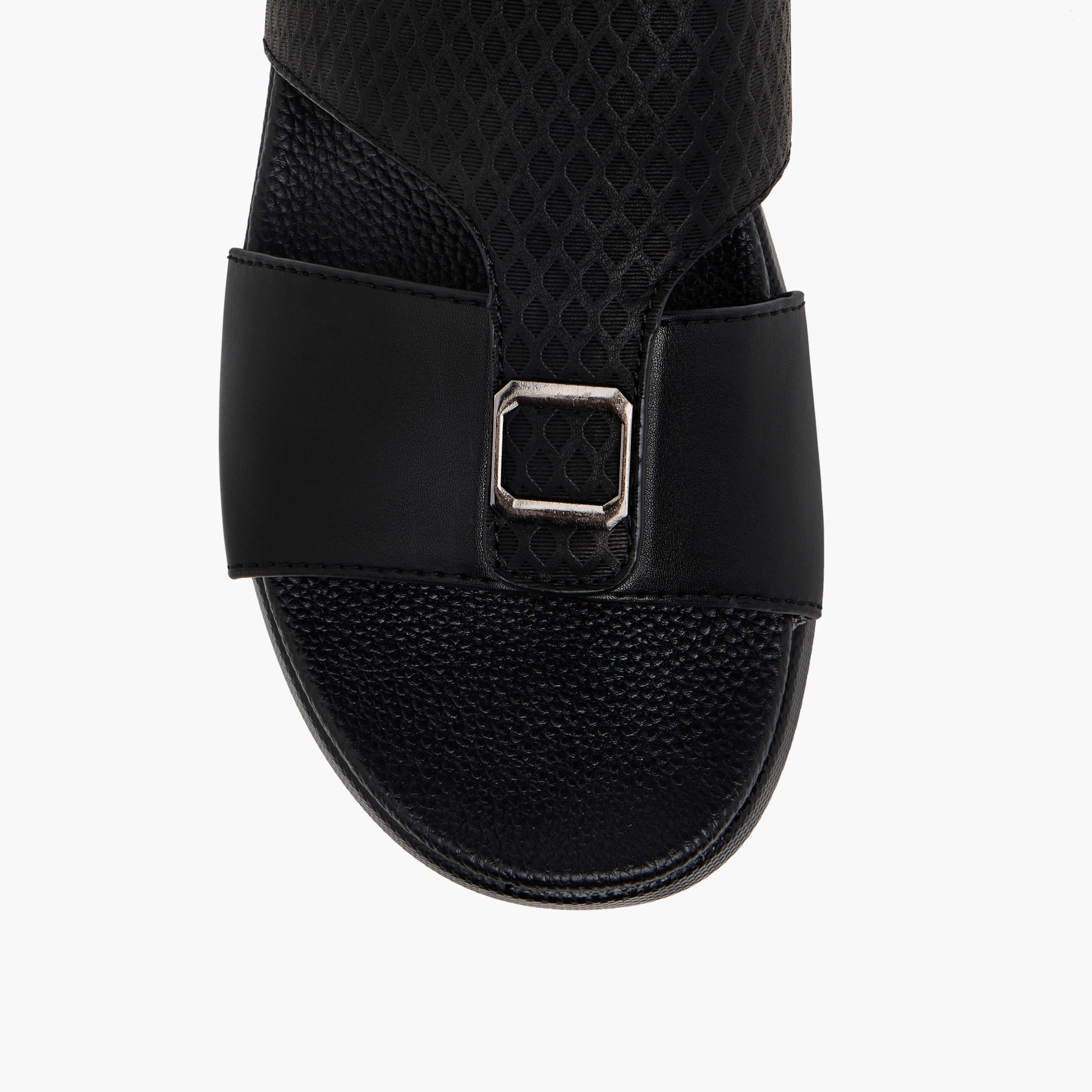 LBL by Shoexpress Textured Slip-On Comfort Sandals with Metallic Detail-men-shoes-sandals-image-3