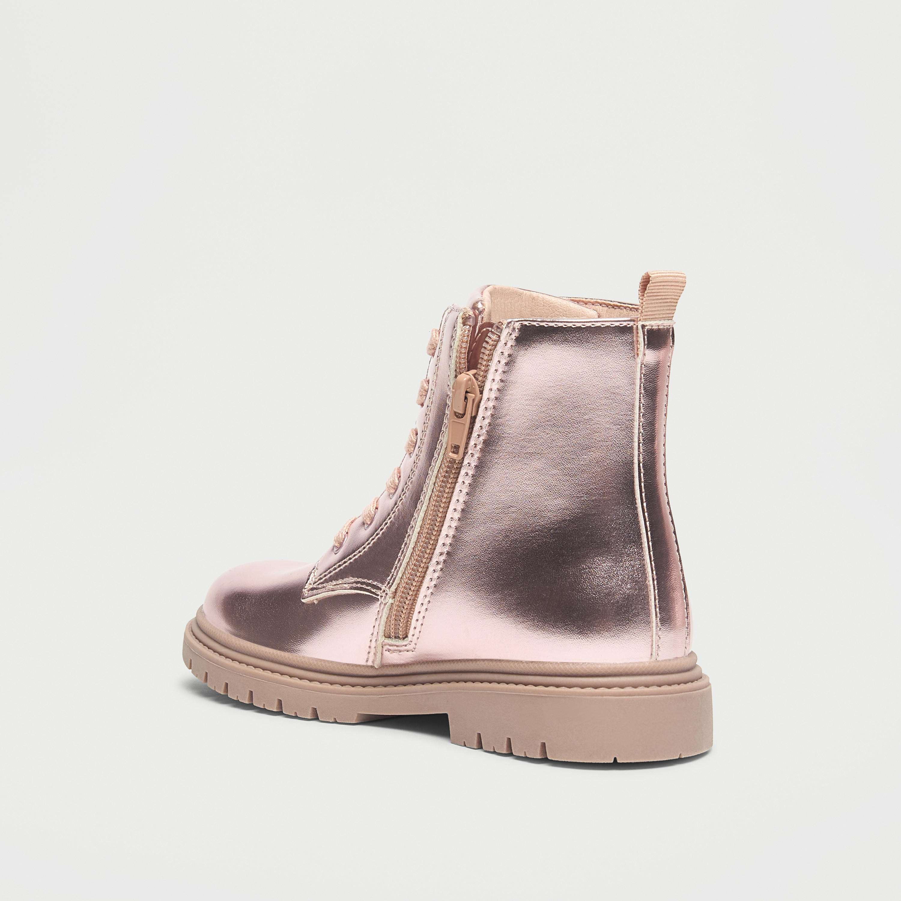 Barbie Print Ankle Boots with Lace-Up Closure-girls-shoes-boots-image-3