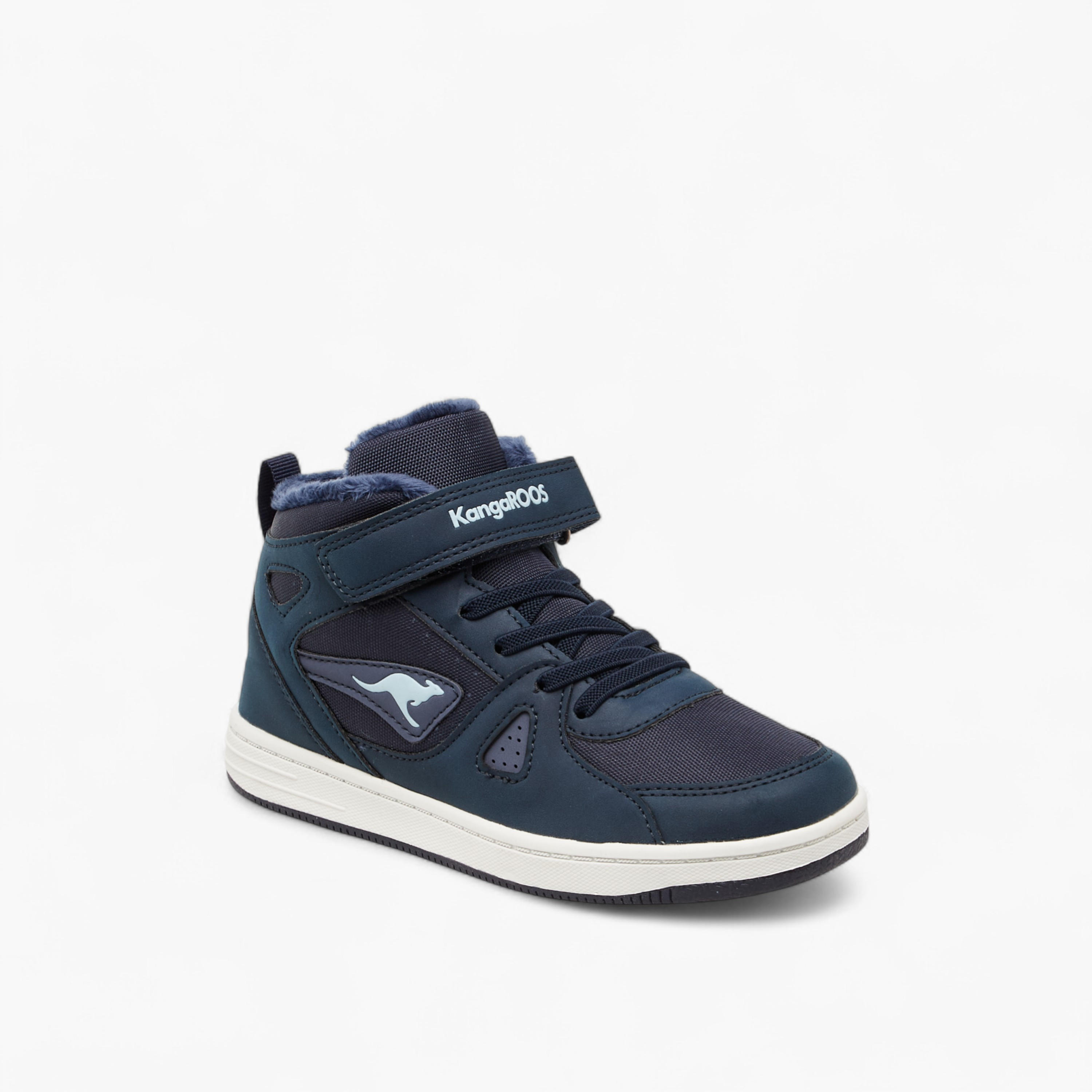 KangaROOS Boys' Panelled High Top Sneakers with Hook and Loop Closure-boys-shoes-sneakers-image-2