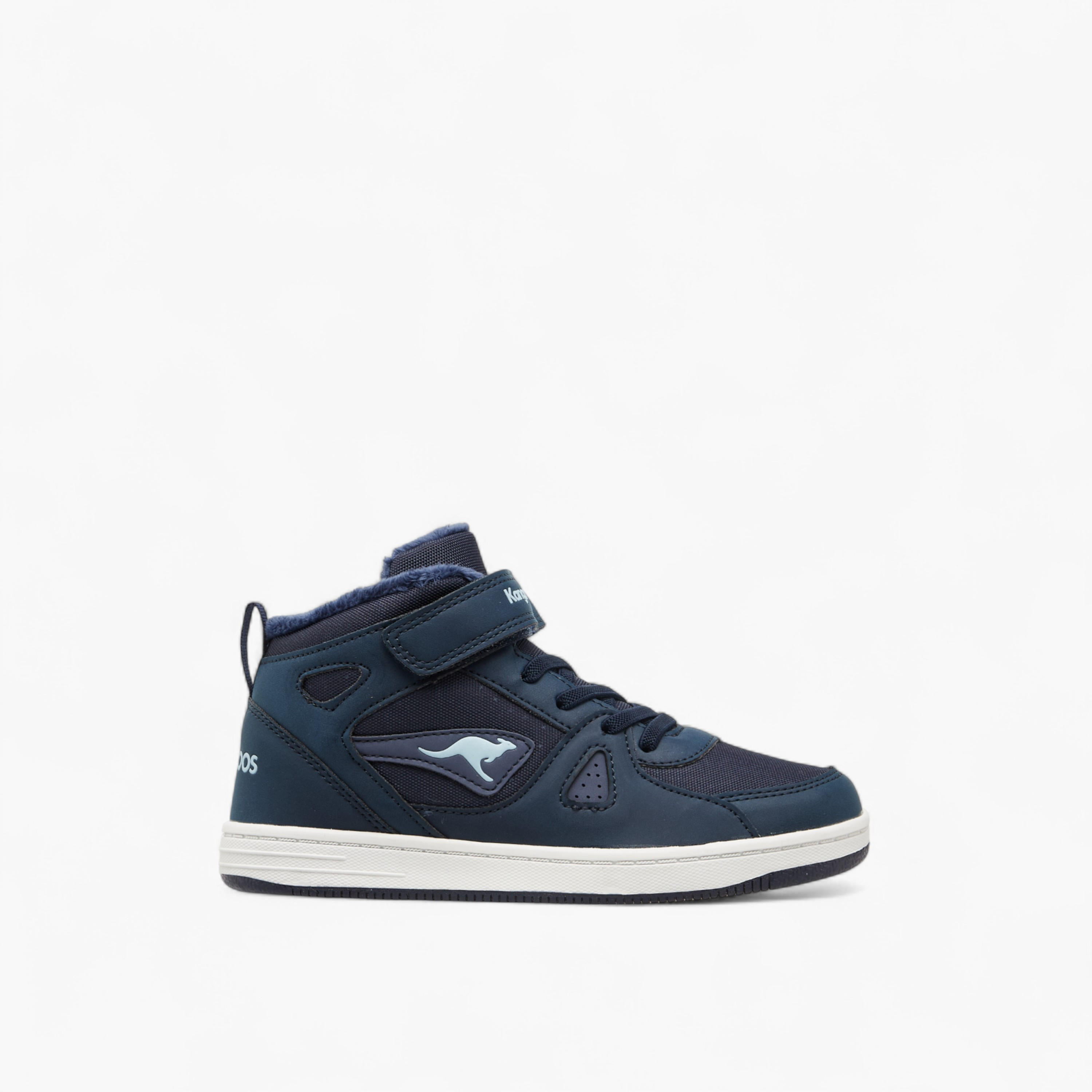 KangaROOS Boys' Panelled High Top Sneakers with Hook and Loop Closure-boys-shoes-sneakers-image-3