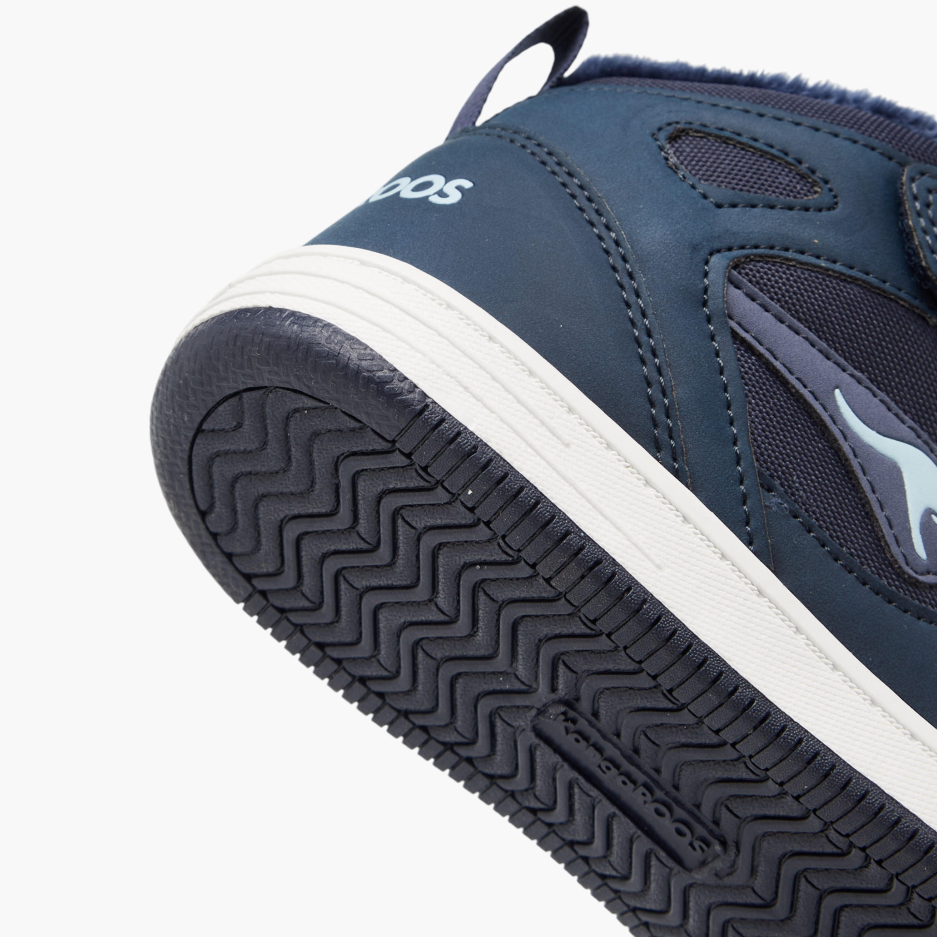 KangaROOS Boys' Panelled High Top Sneakers with Hook and Loop Closure-boys-shoes-sneakers-image-5